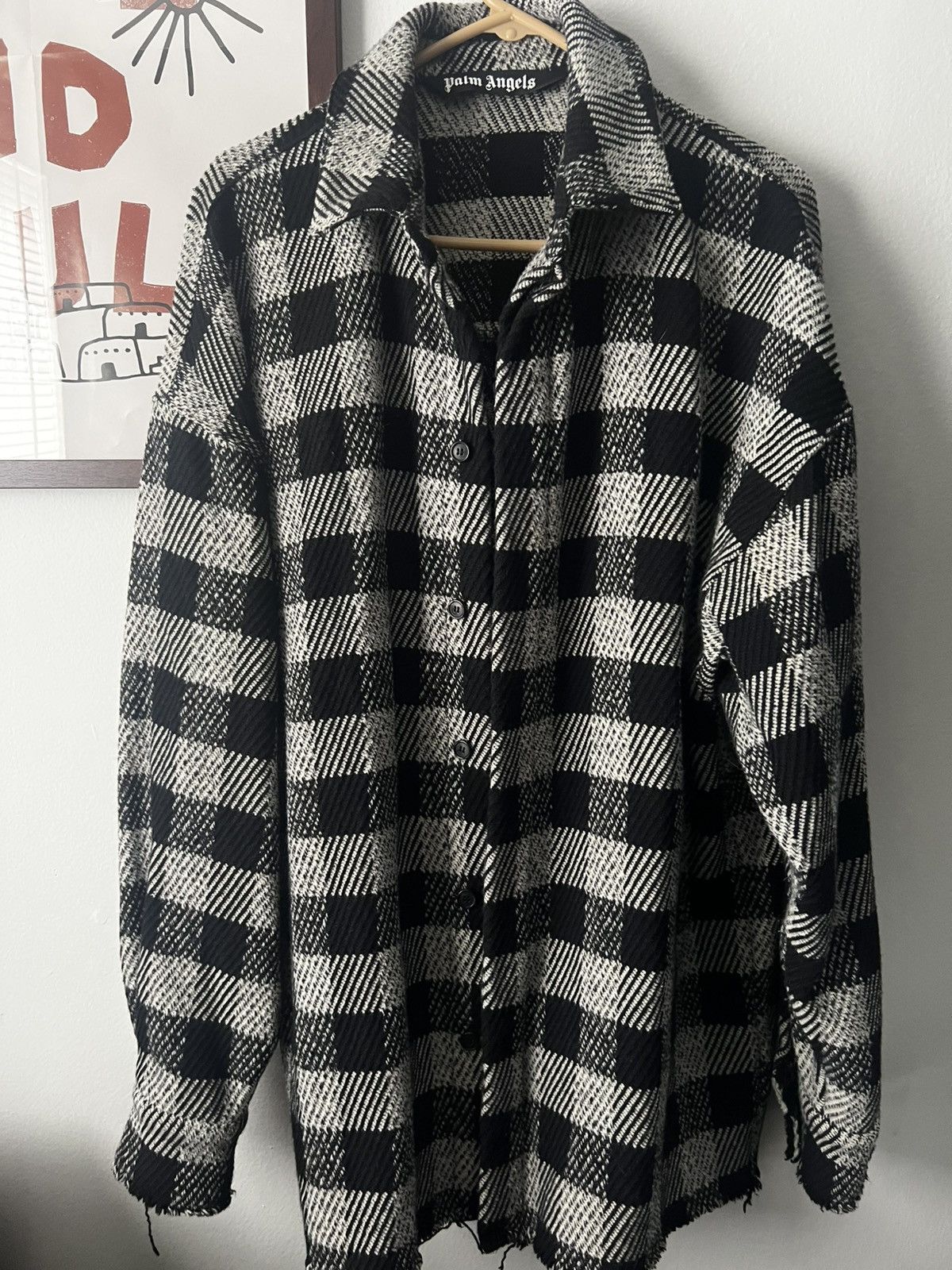 Palm Angels Palm Angels Wool Check Flannel Shirt Jacket Black Size L Size US L / EU 52-54 / 3 - 1 Thumbnail