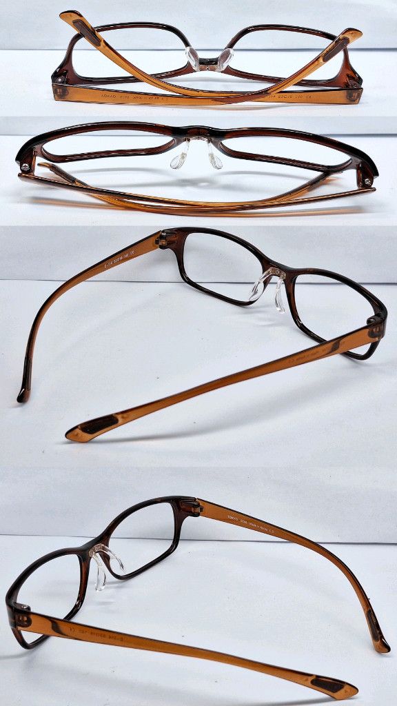 Other TOKYO STAR E-114 Ultralight 7g Ultem Glasses Frame Brown Size ONE SIZE - 7 Thumbnail