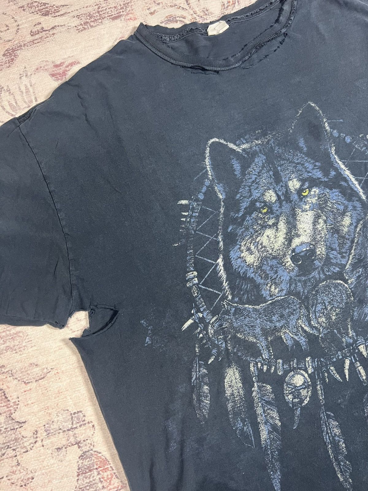 Habitat Vintage Y2K Faded Thrashed Wolf Dream Catcher Western Tee Size US XL / EU 56 / 4 - 2 Thumbnail