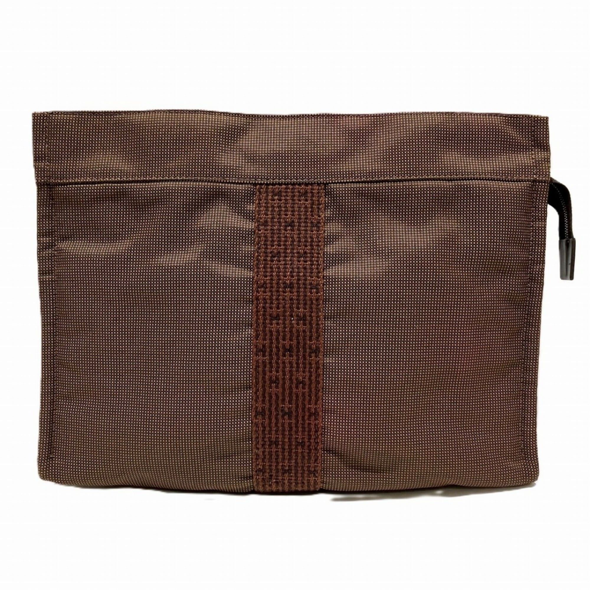 Hermes Hermes Clutch Bag Pouch MM Air Line Canvas Nylon Size ONE SIZE - 1 Thumbnail