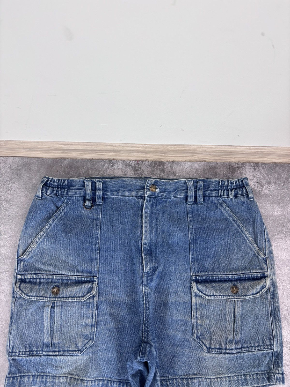 Dickies Vintage Dickies Women’s Blue Denim Cargo Shorts Jorts Size 38" / US 16 / IT 52 - 5 Thumbnail