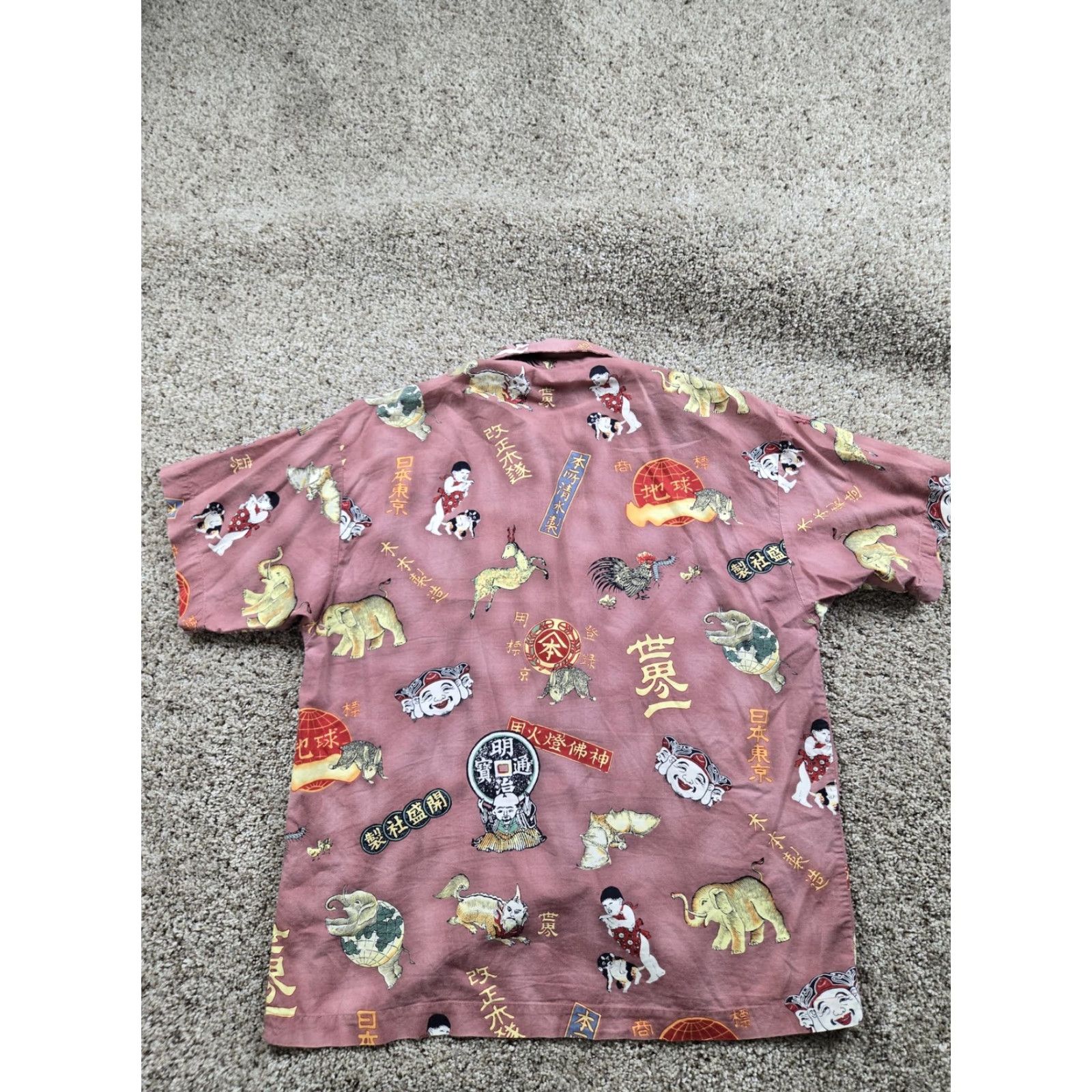 Vintage VINTAGE Monzini Collection Shirt Mens M Pink Asian Graphic Print Button Up Size US M / EU 48-50 / 2 - 5 Thumbnail