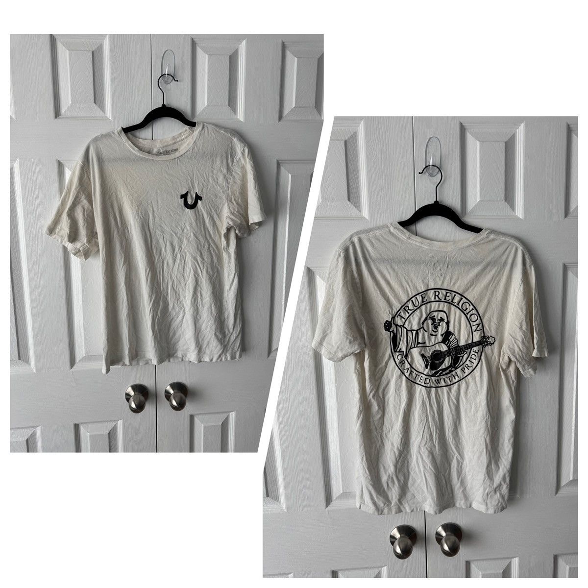 True Religion True Religion T-Shirt | Size M | Cream + Black Graphic Tee Size US M / EU 48-50 / 2 - 1 Thumbnail