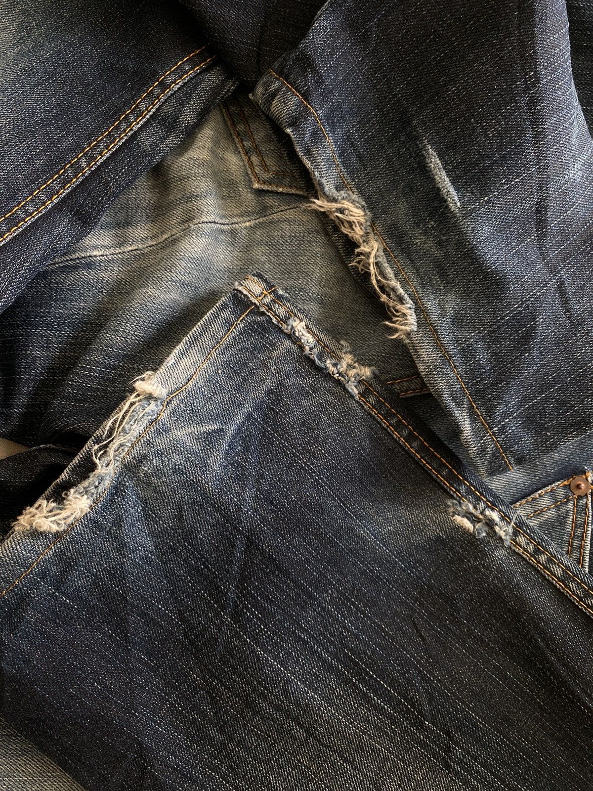 Japanese Brand × Vintage 🔥FLARE🔥Nippon Vintage Blue Way BW Distressed Jeans Size US 32 / EU 48 - 7 Thumbnail