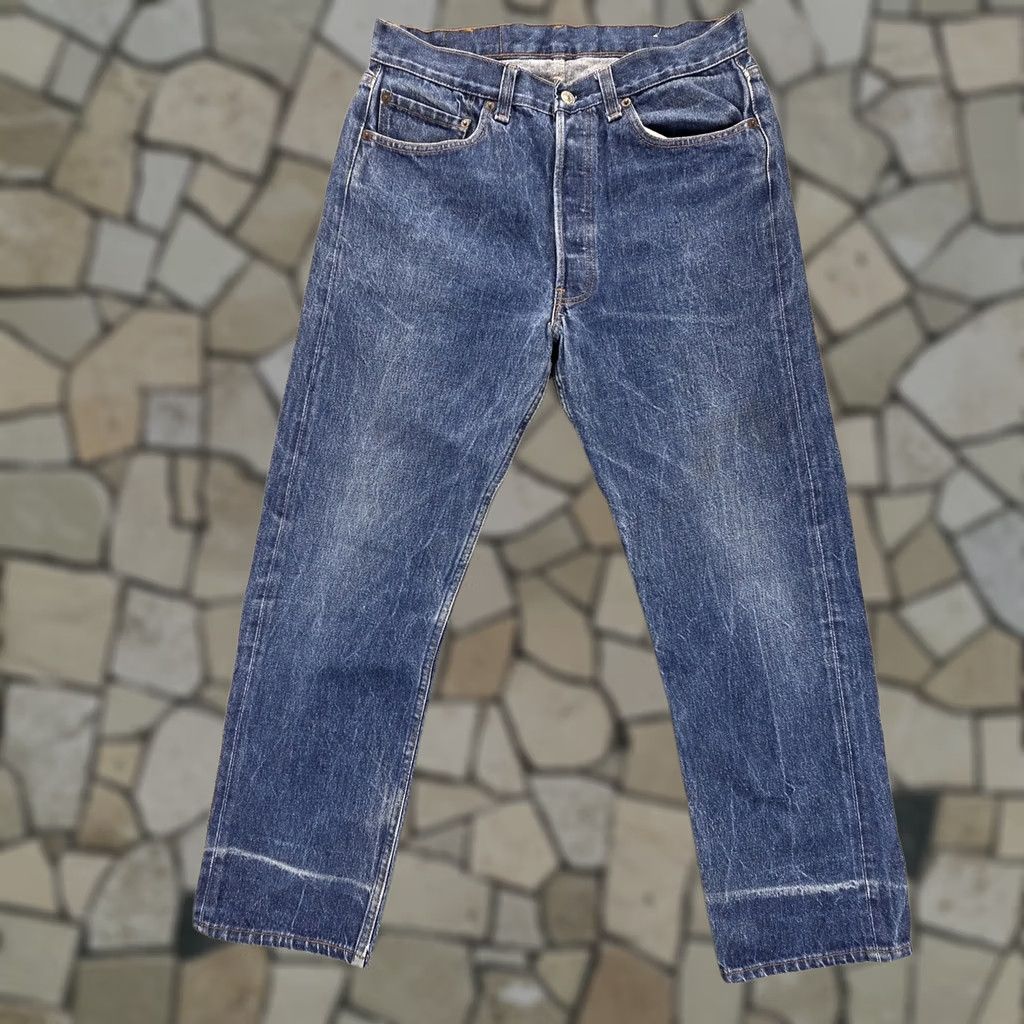 Levi's VTG Levi's 501 Jeans Mens Blue Regular 30x28 Distressed Denim 80s USA Made Button Pockets Logo Vintage Mens Size US 30 / EU 46 - 1 Thumbnail