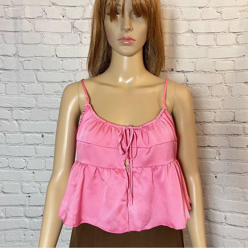 Free People New Free People Post-Holiday Cami Pink Top Size L Size L / US 10 / IT 46 - 2 Thumbnail