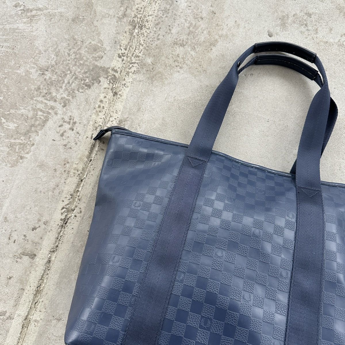 Fred Perry Vintage Fred Perry Monogram Pattern Tote Bag Blue Eco OS Size ONE SIZE - 2 Thumbnail