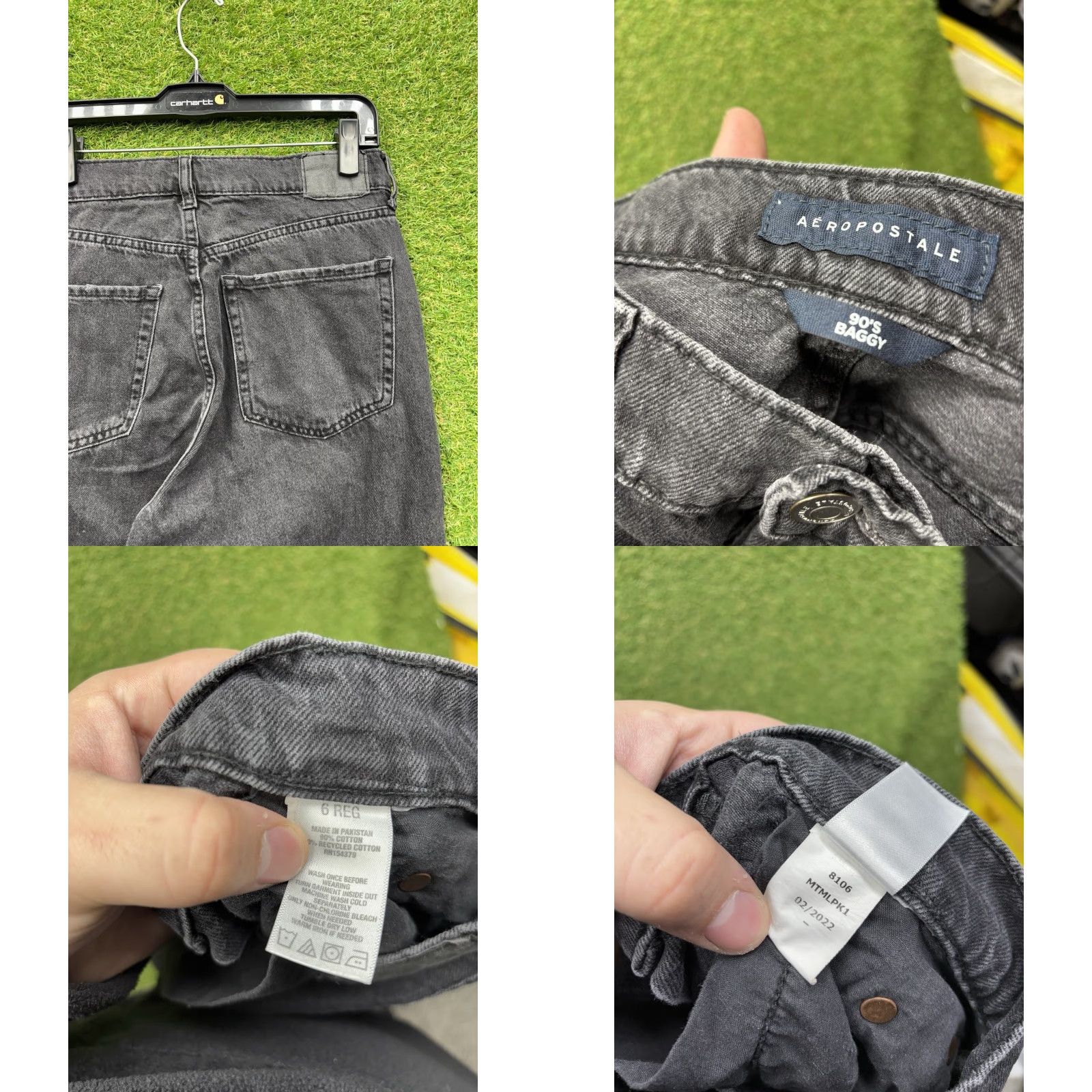Vintage VINTAGE Aeropostale Jeans Womens 6 Dark Wash Black Denim 90s Baggy Distressed Casual Size 28" / US 6 / IT 42 - 8 Thumbnail
