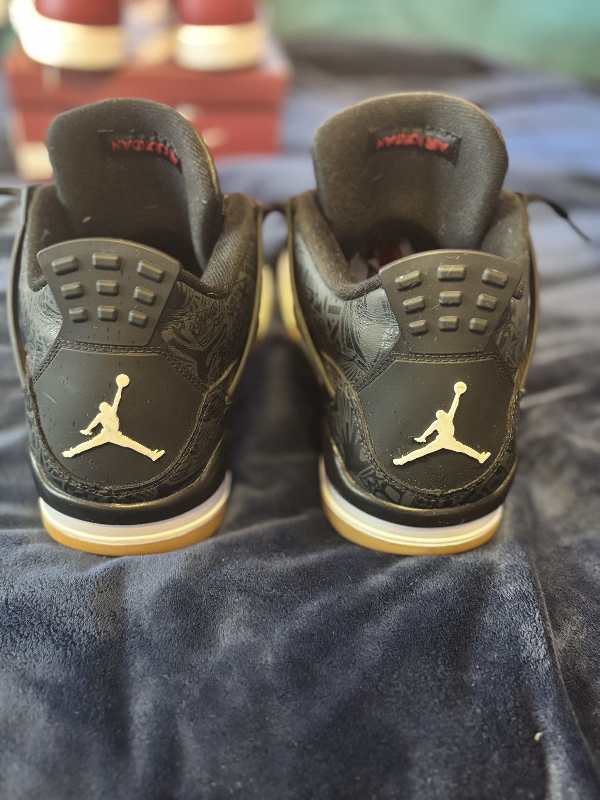 Jordan Brand × Nike Jordan 4 Laser Black Size US 11.5 / EU 44-45 - 3 Thumbnail