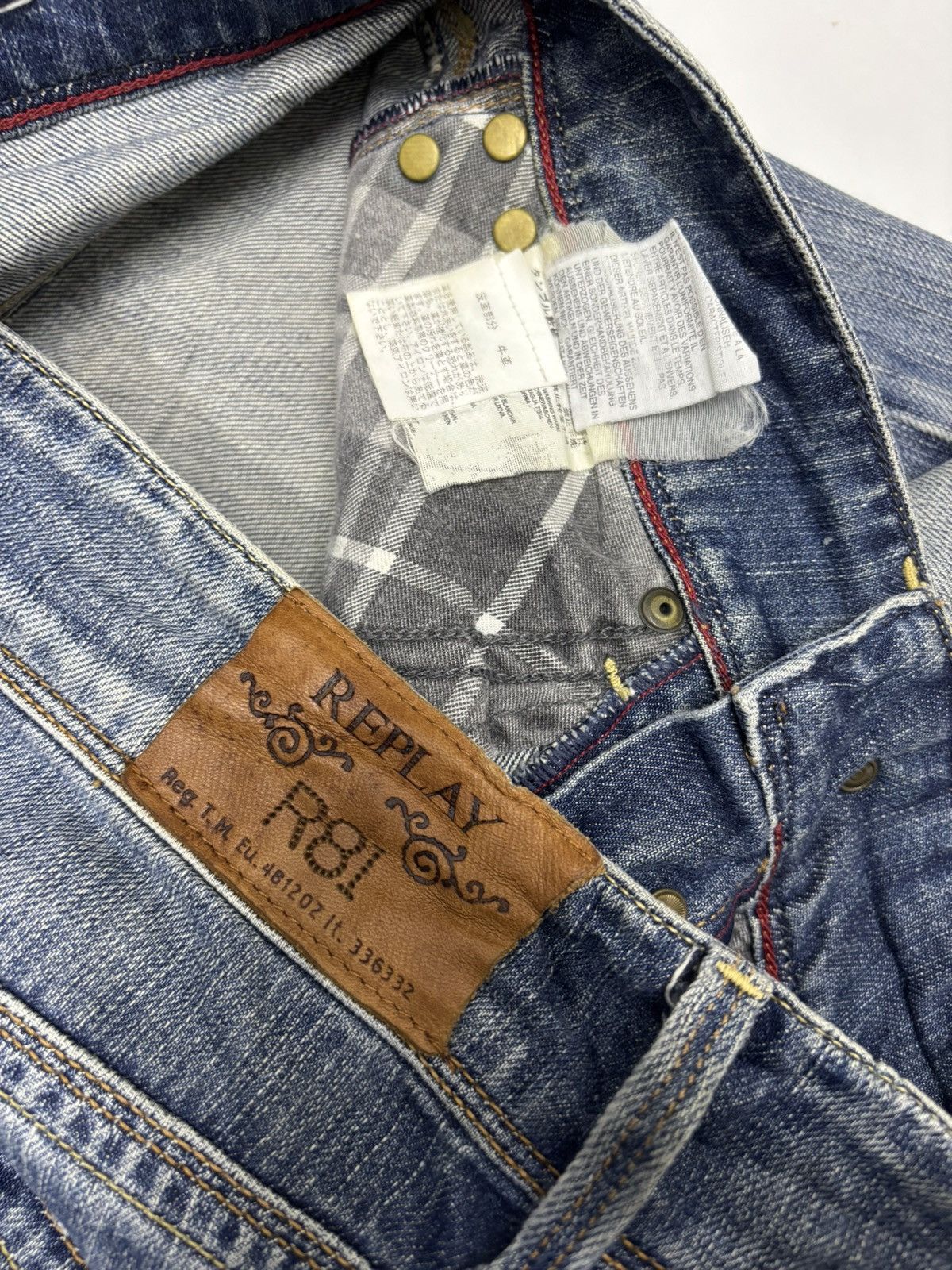 If Six Was Nine Replay R81 Wide Leg Flare Jeans Distressed Denim Size US 30 / EU 46 - 11 Thumbnail