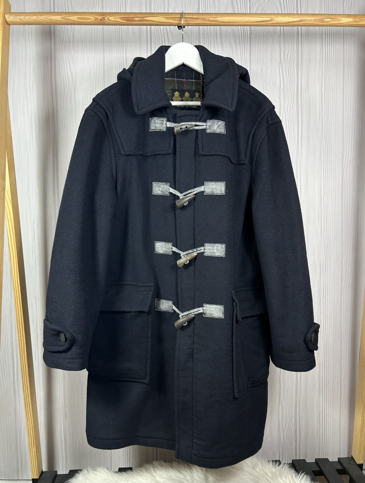 Barbour Barbour Duffle Wool Heavy Coat Size 40 Dark Blue Size US M / EU 48-50 / 2 - 1 Thumbnail