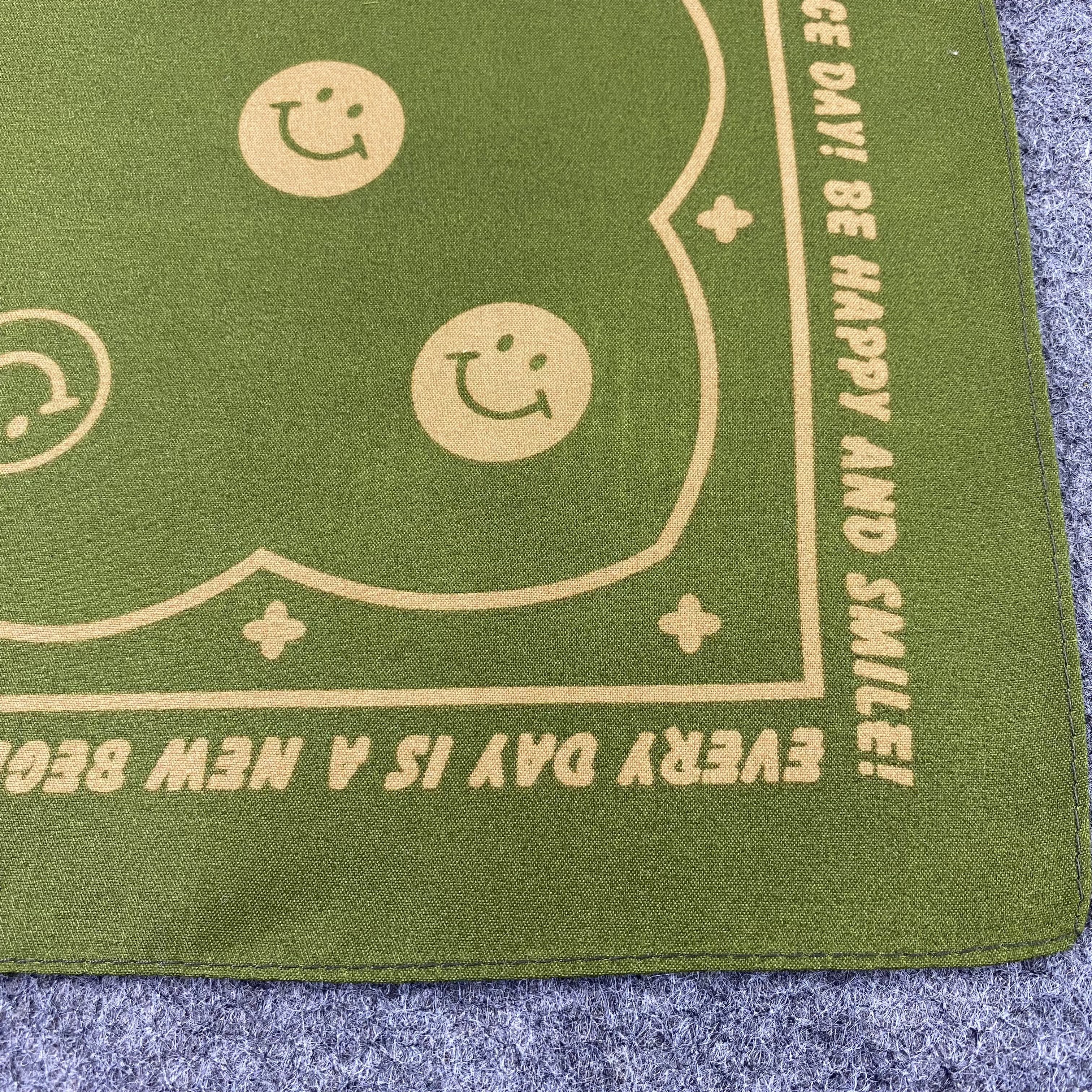 Japanese Brand Smile Face Monogram Handkerchief /Bandana /Neckerchief-B1393 Size ONE SIZE - 5 Thumbnail