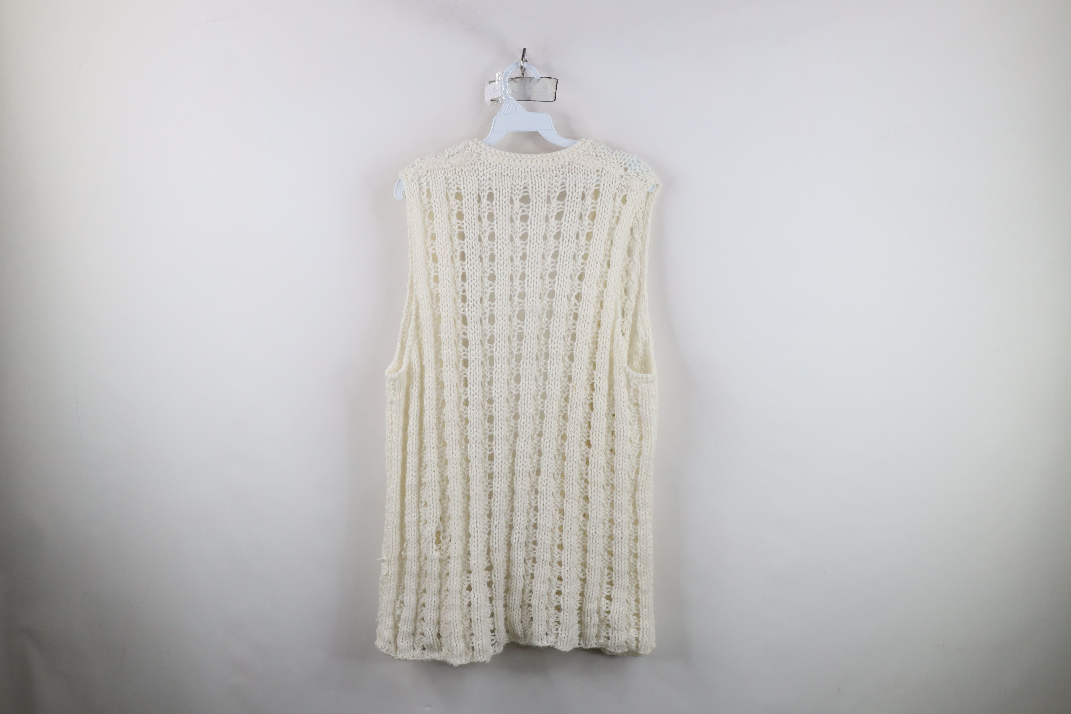 Vintage Vintage 60s 70s Streetwear Knit Open Front Sweater Vest Size L / US 10 / IT 46 - 10 Thumbnail