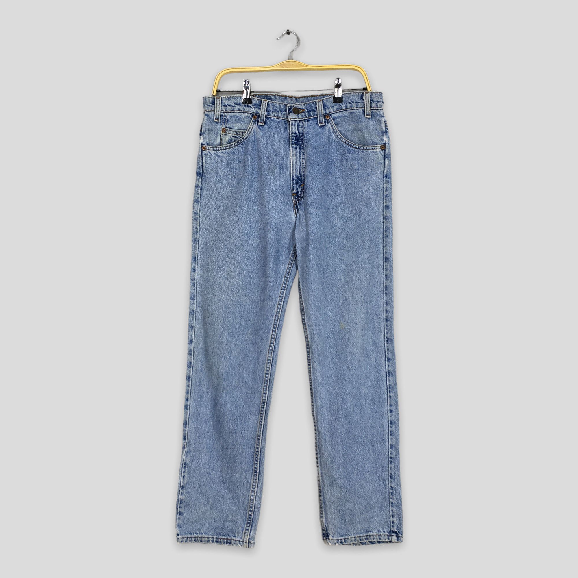 image of Distressed Denim x Levis Size 33X29 Vintage Levis 505 Slim Fit Stonewash Jeans in Blue, Men's