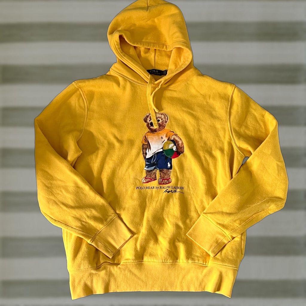 Polo Ralph Lauren Hoodie Men Large L Beach Bear Fleece Pullover