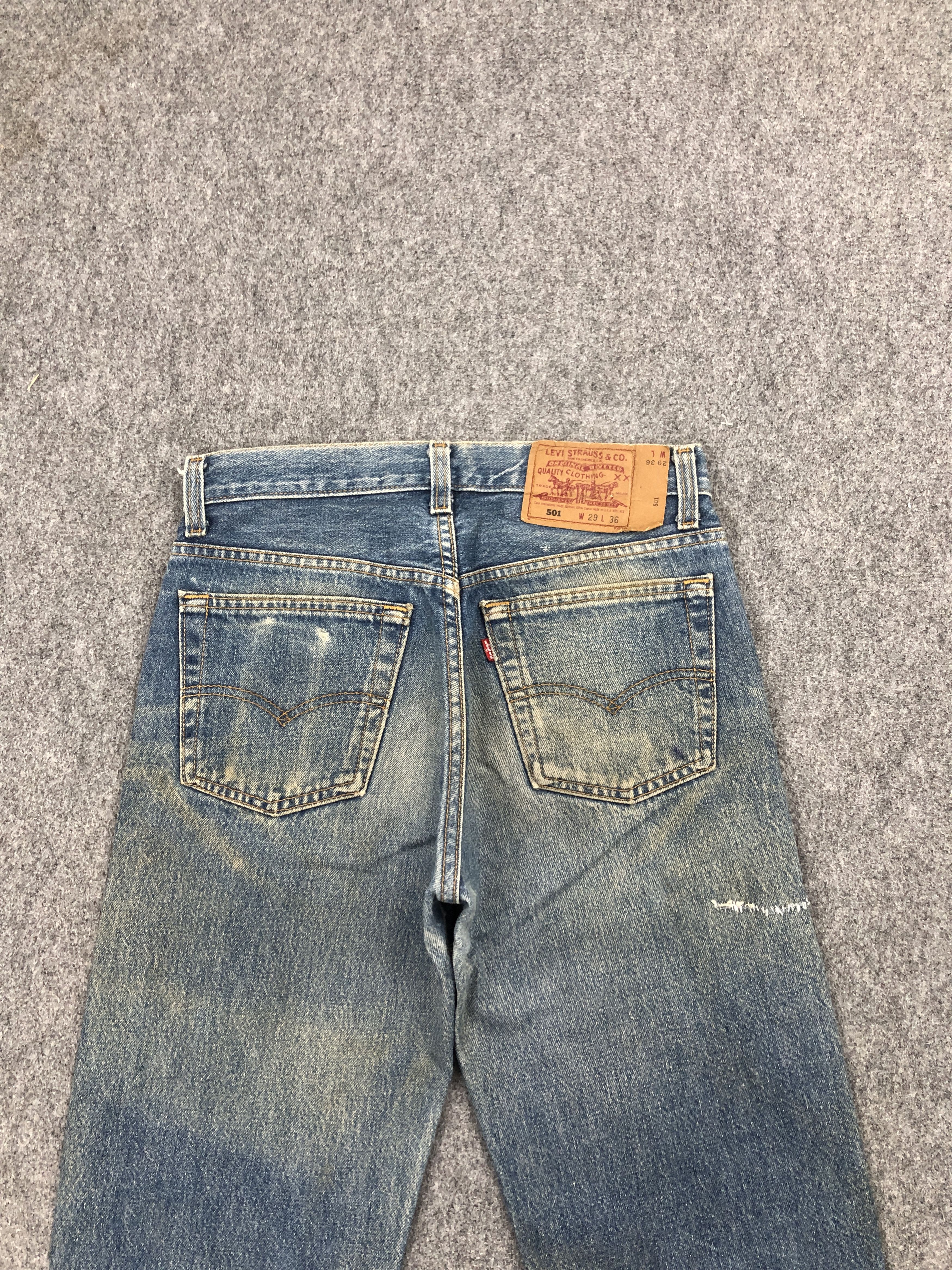Levi's × Vintage Rusty Faded Blue Vintage 90s Levis 501 Jeans Size US 28 / EU 44 - 4 Thumbnail