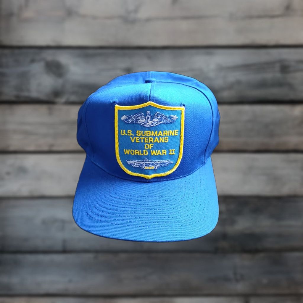 Vintage VINTAGE U.S. Submarine Veterans WWII Snapback Hat Men One Size Blue Cotton Veterans KC Brand Size ONE SIZE - 1 Thumbnail