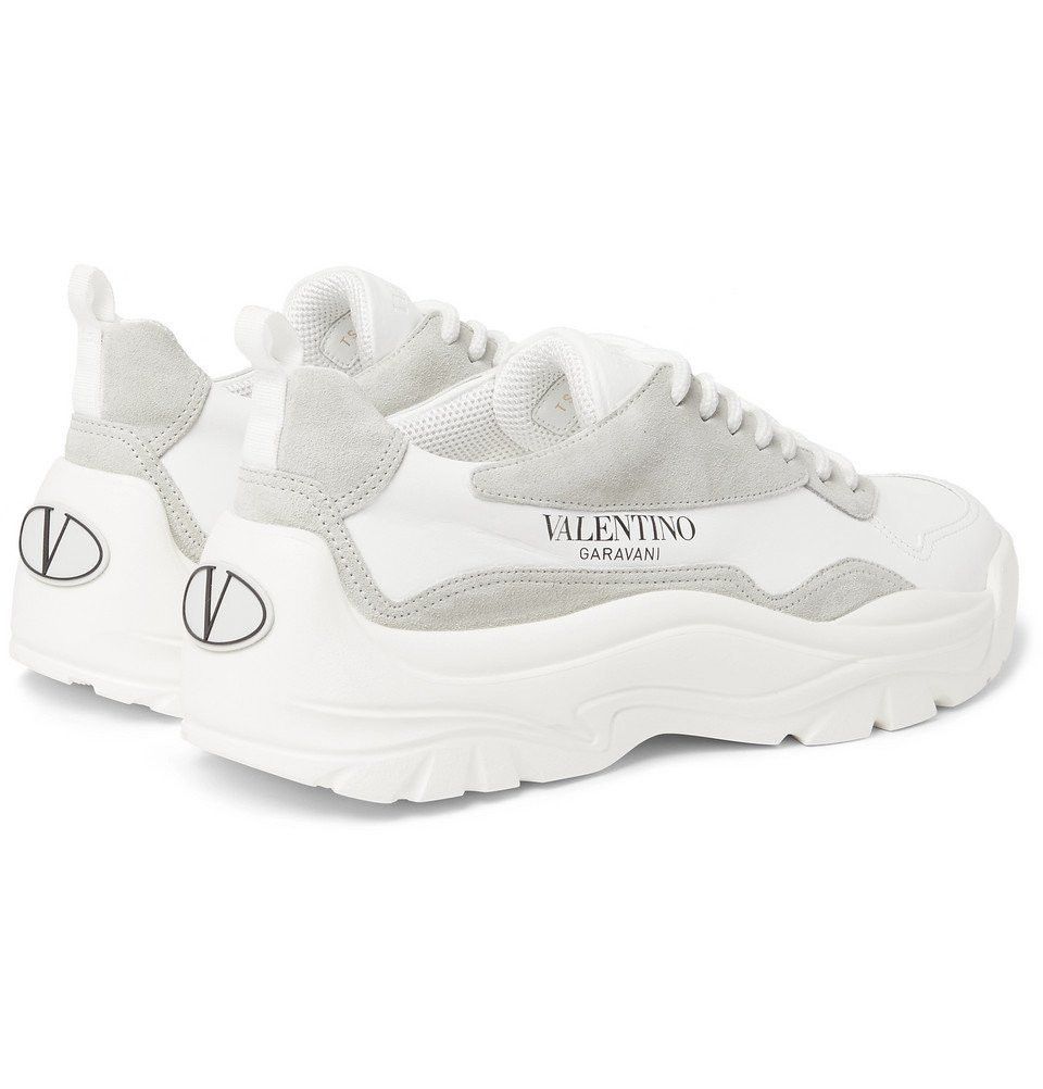Valentino o1y0525 Logo Leather Low-Top Sneakers in White/Light Gray Size US 6.5 / EU 39-40 - 3 Thumbnail