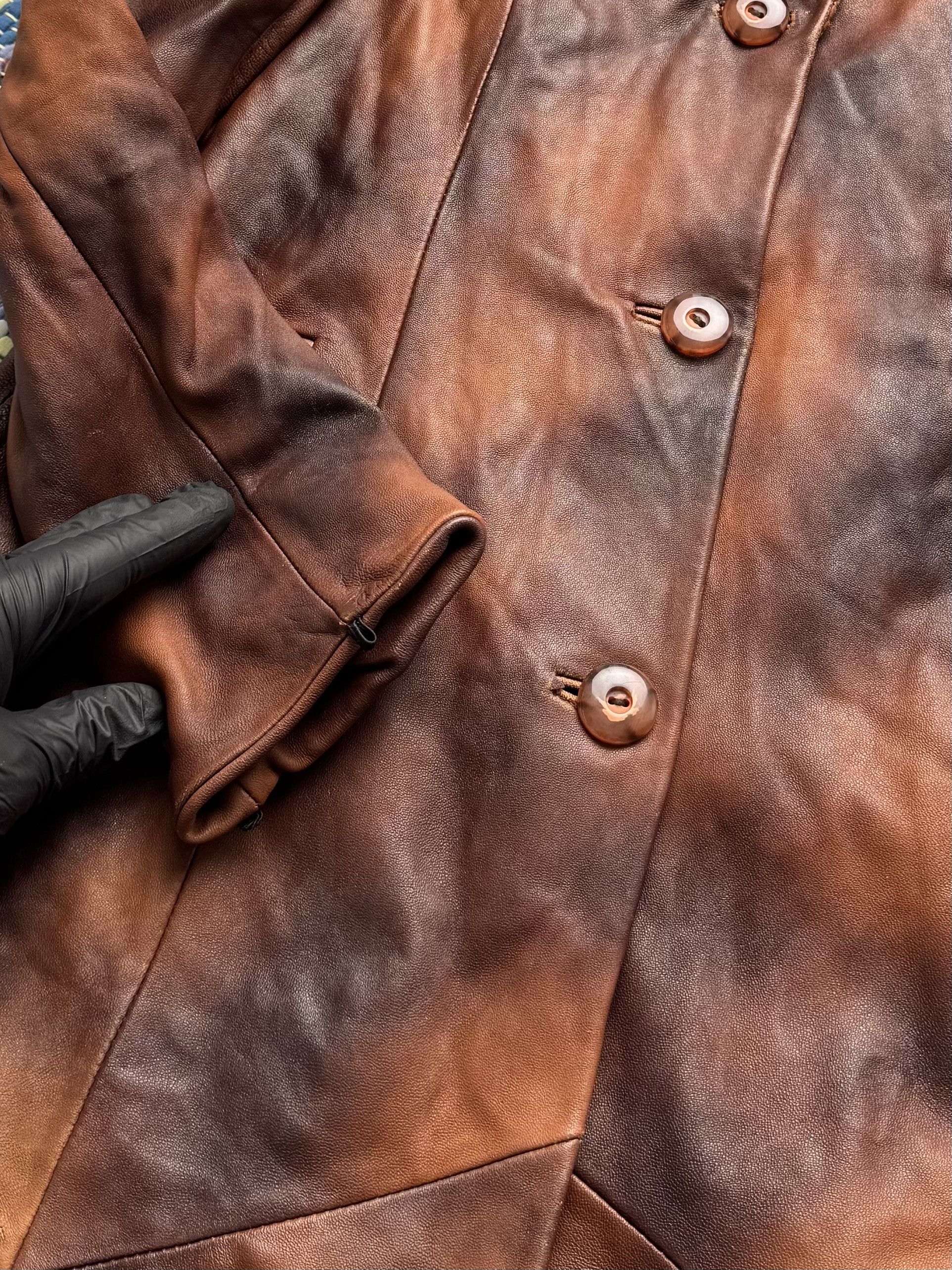 Vintage Vintage Faded Leather Coat A8(V1)D15 Size S / US 4 / IT 40 - 5 Thumbnail