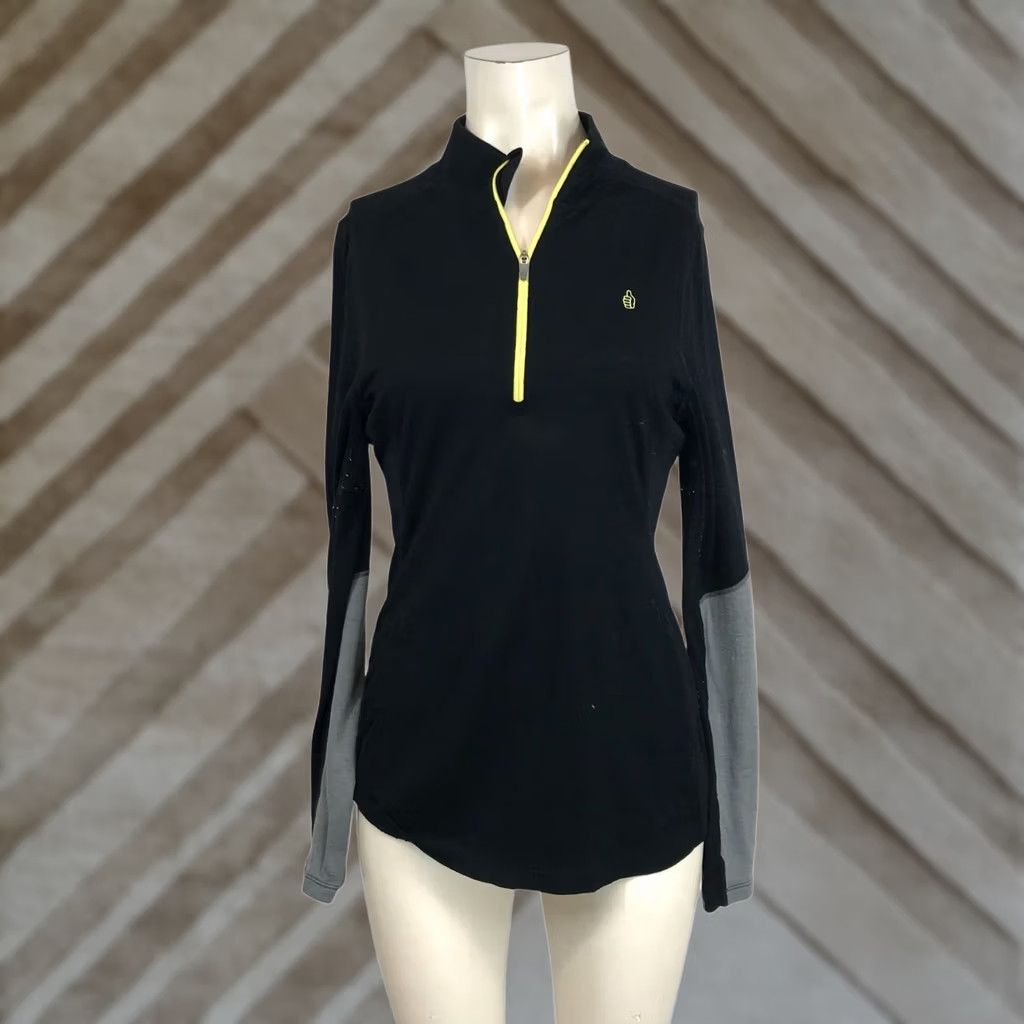 Vintage TREWGEAR - Womens Medium - Black Long Sleeve Lightweight Merino 1/4 Zip Shirt Size M / US 6-8 / IT 42-44 - 1 Thumbnail