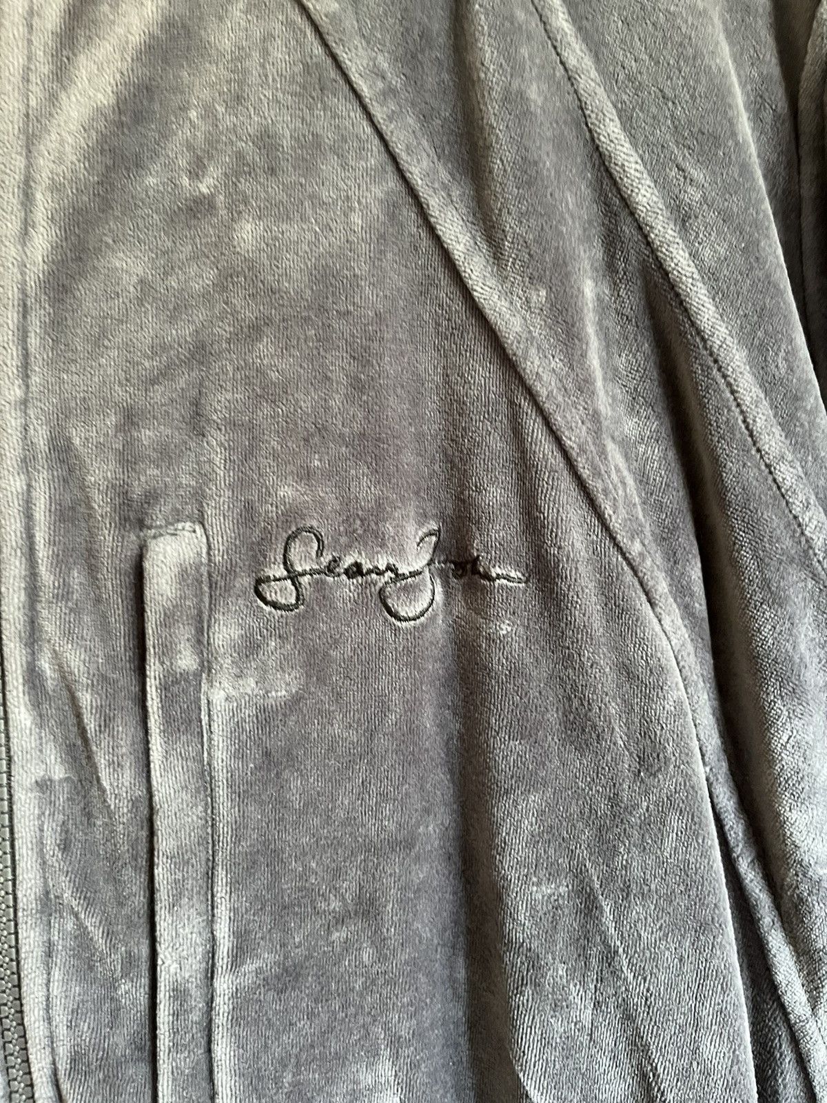 Sean John × Vintage Vintage Sean John Velour Jacket Zip Up Gray Y2K Size US XL / EU 56 / 4 - 3 Thumbnail