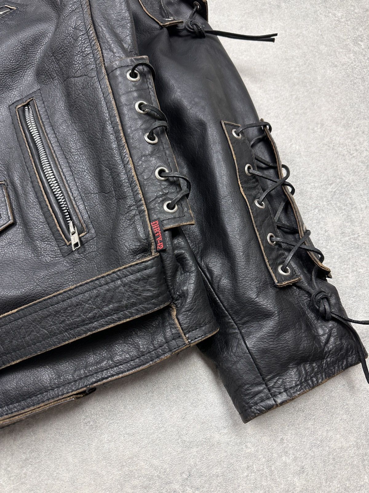 Japanese Brand × Vintage Vintage Leather Biker Jacket Eagle Embroidery Dirty-12 Size US XL / EU 56 / 4 - 7 Thumbnail