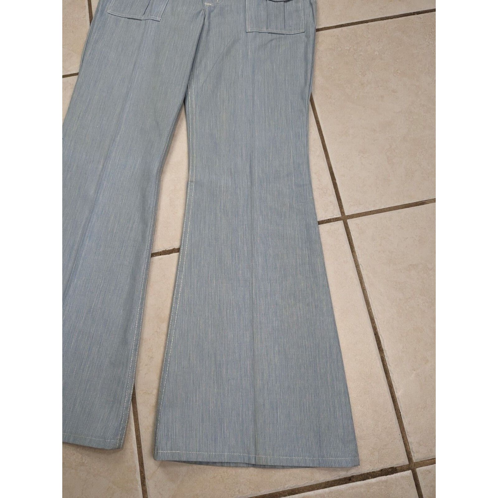 Wrangler Vtg 70s Wrangler Bell Bottom Flare Jeans Juniors 13 Blue USA Size 32" / US 10 / IT 46 - 5 Thumbnail