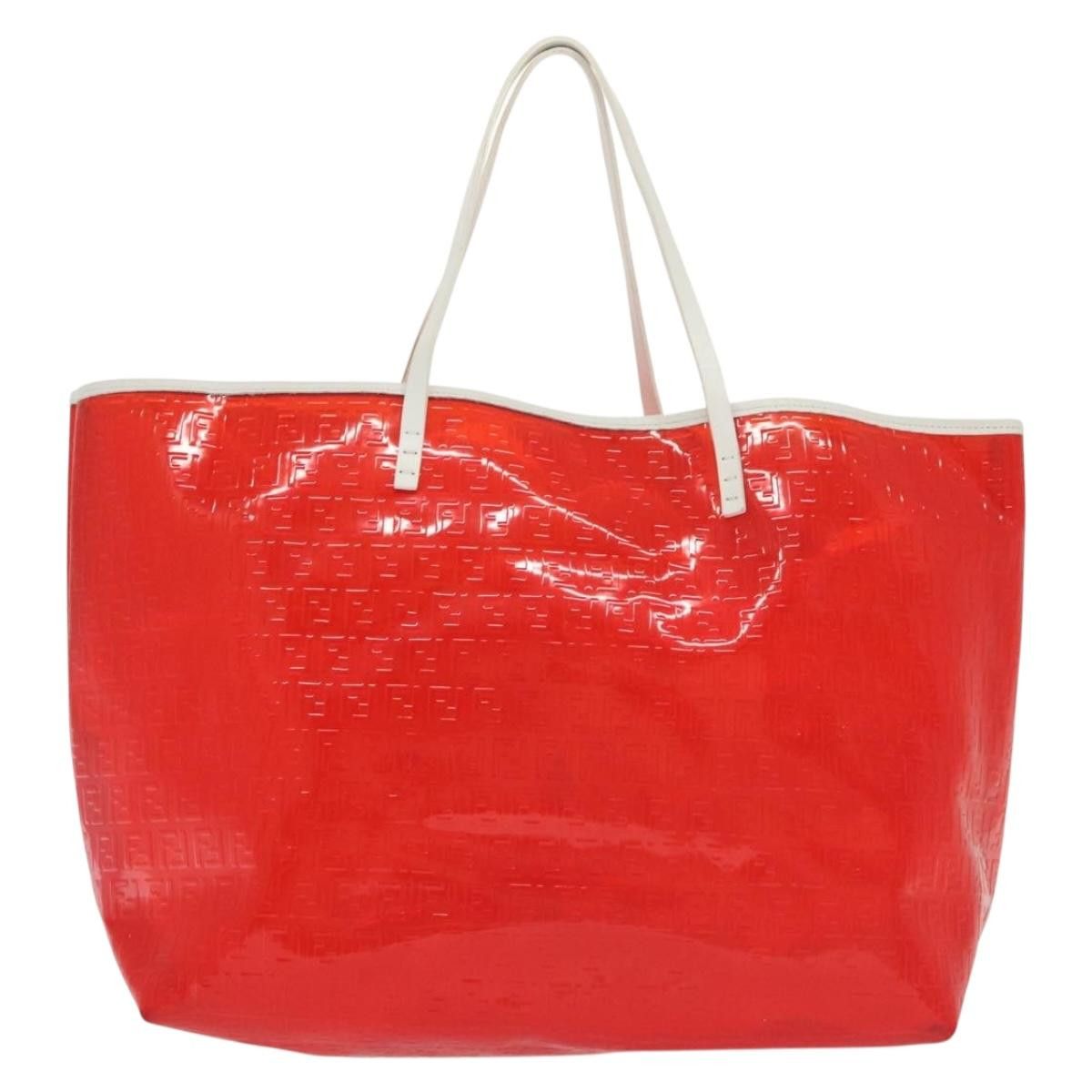 Fendi FENDI Zucchino Tote Bag Vinyl Red White Size ONE SIZE - 3 Thumbnail