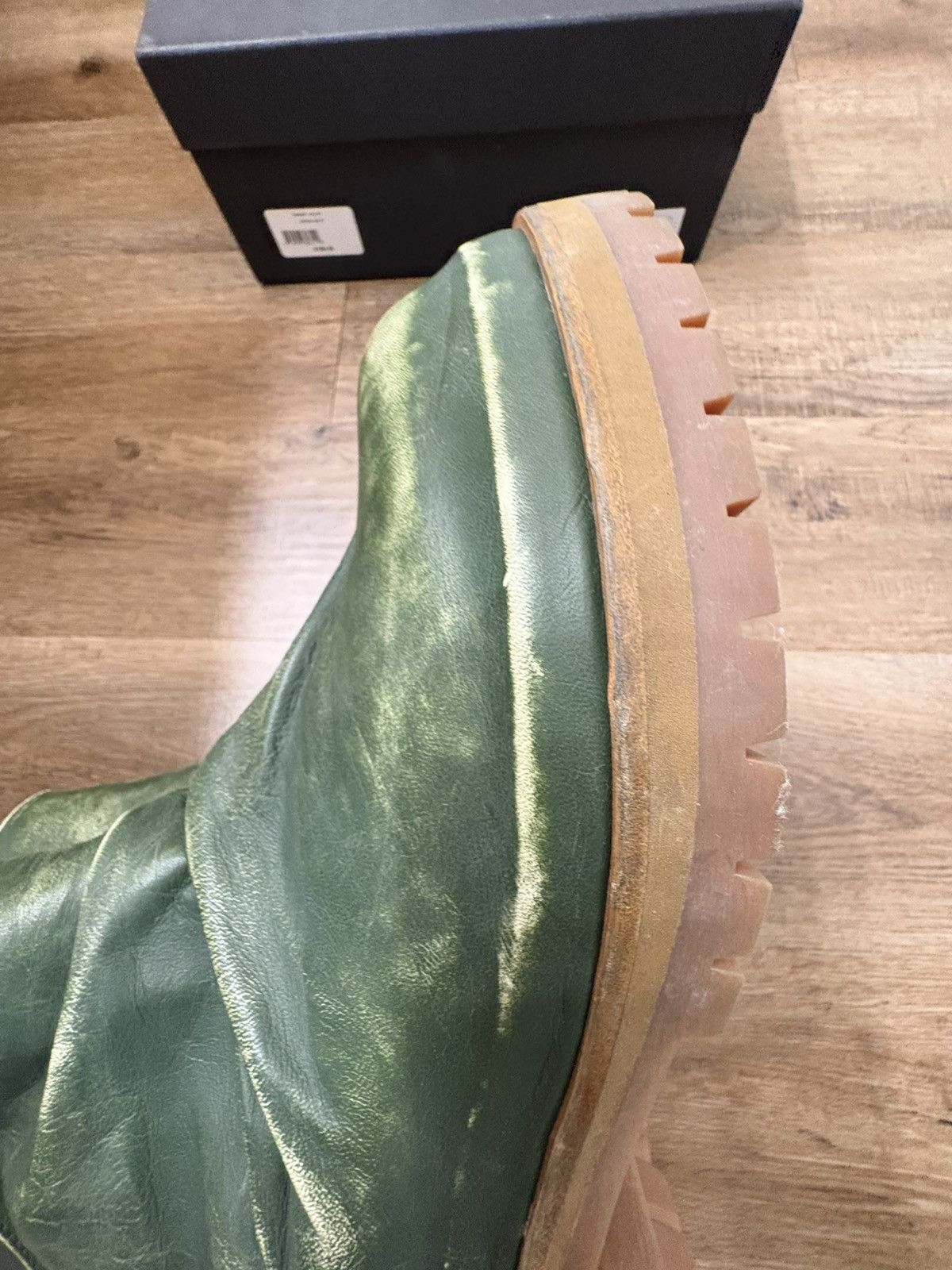 424 424 MARATHON BOOT DISTRESSED GREEN SIZE 40 (US 7) BRAND NEW Size US 7 / EU 40 - 12 Thumbnail