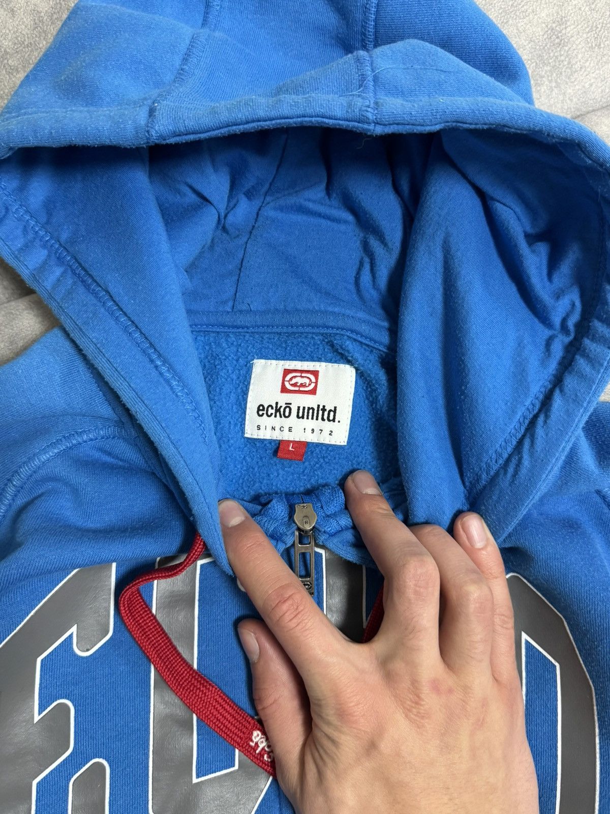 Ecko Unltd. Vintage ECKO UNLTD. Blue Zip Hoodie Size L Big Logo Skate Size US L / EU 52-54 / 3 - 6 Thumbnail
