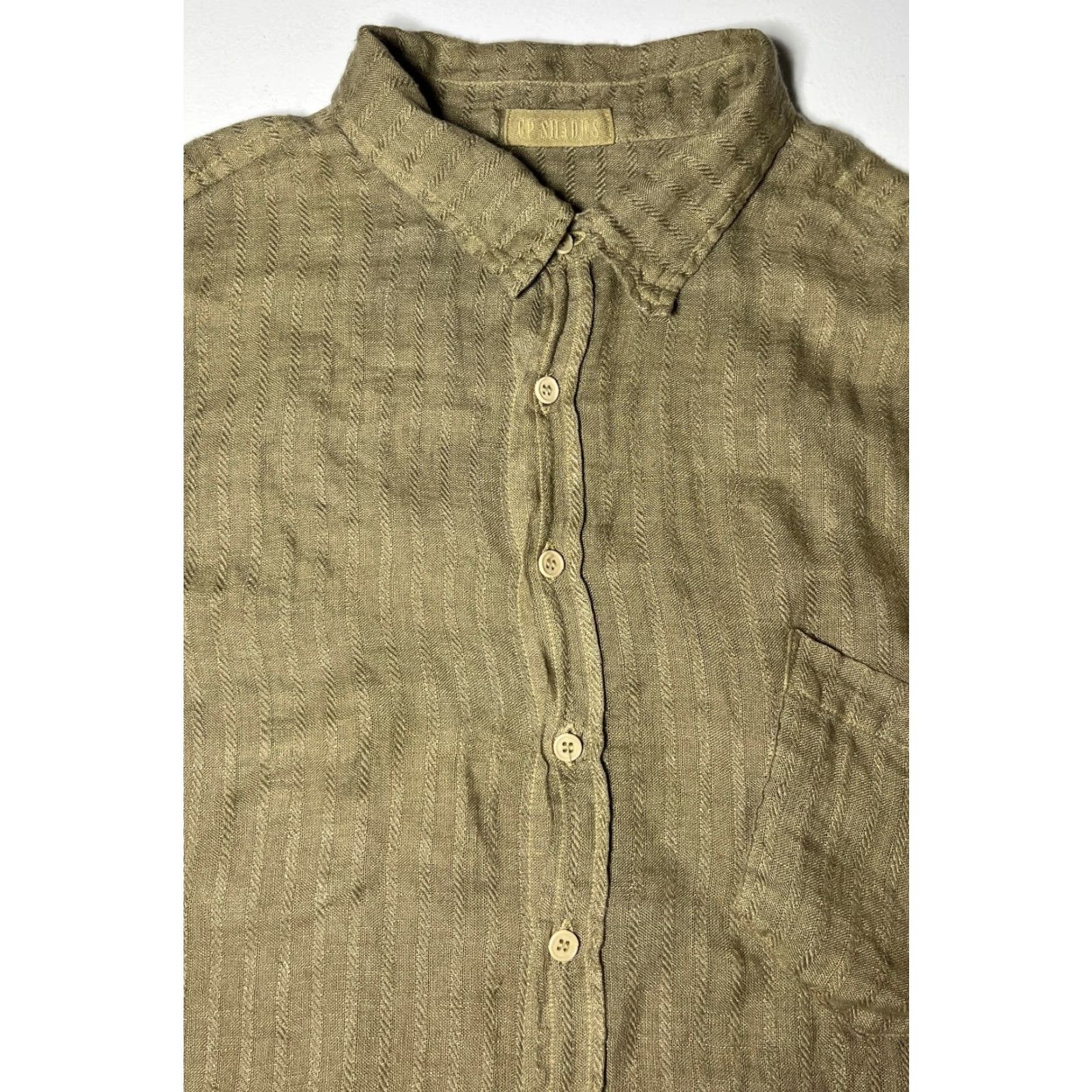 Vintage CP Shades Women's Button-Up Linen Shirt Green Small Made in USA Linen Shirt Bohemian Classic Casual Womens Girls Mens 90s Size S / US 4 / IT 40 - 6 Thumbnail