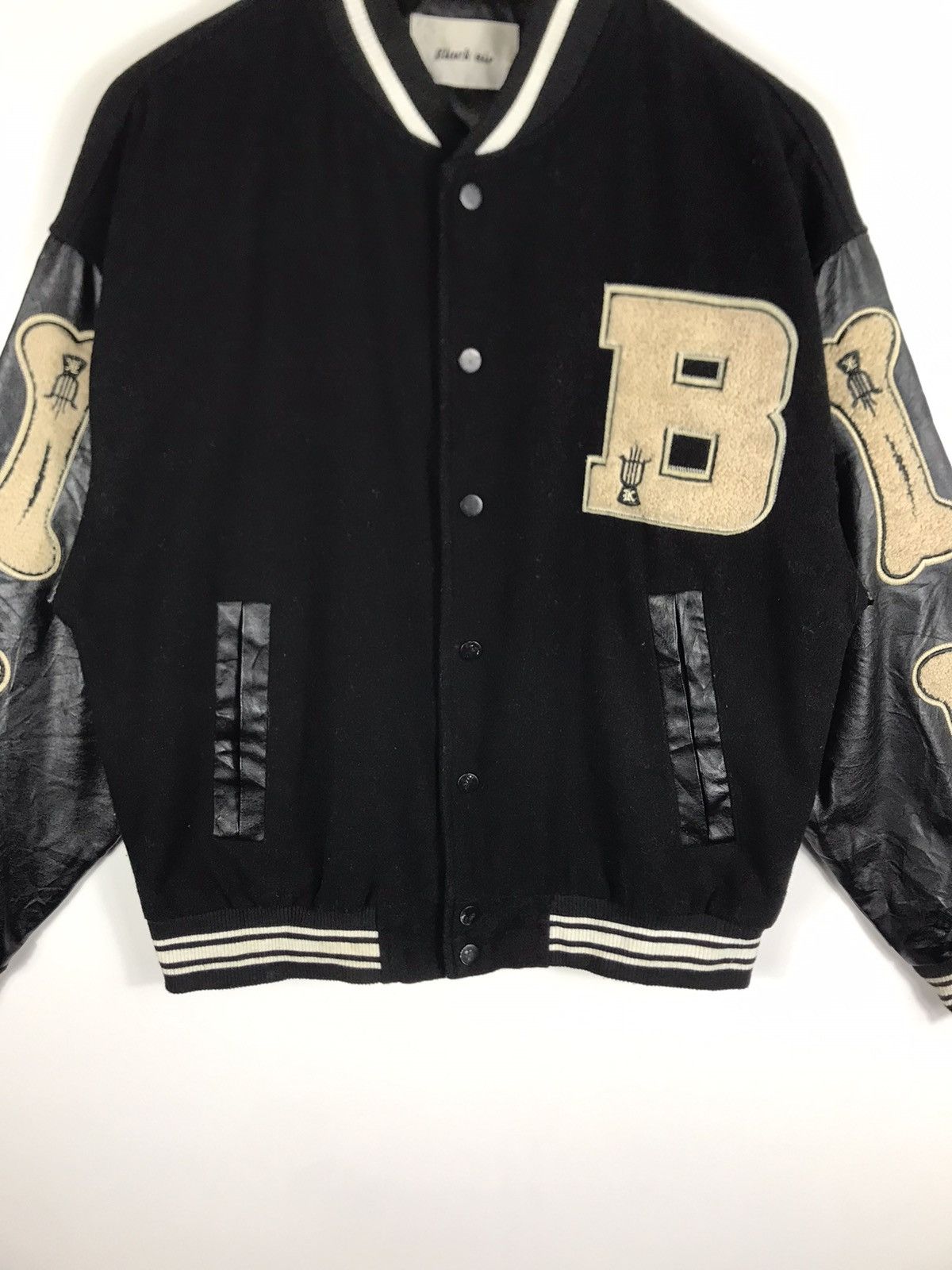 14th Addiction 🔥Black Air Skeleton Wool Baggy Varsity Jacket Size US M / EU 48-50 / 2 - 5 Thumbnail