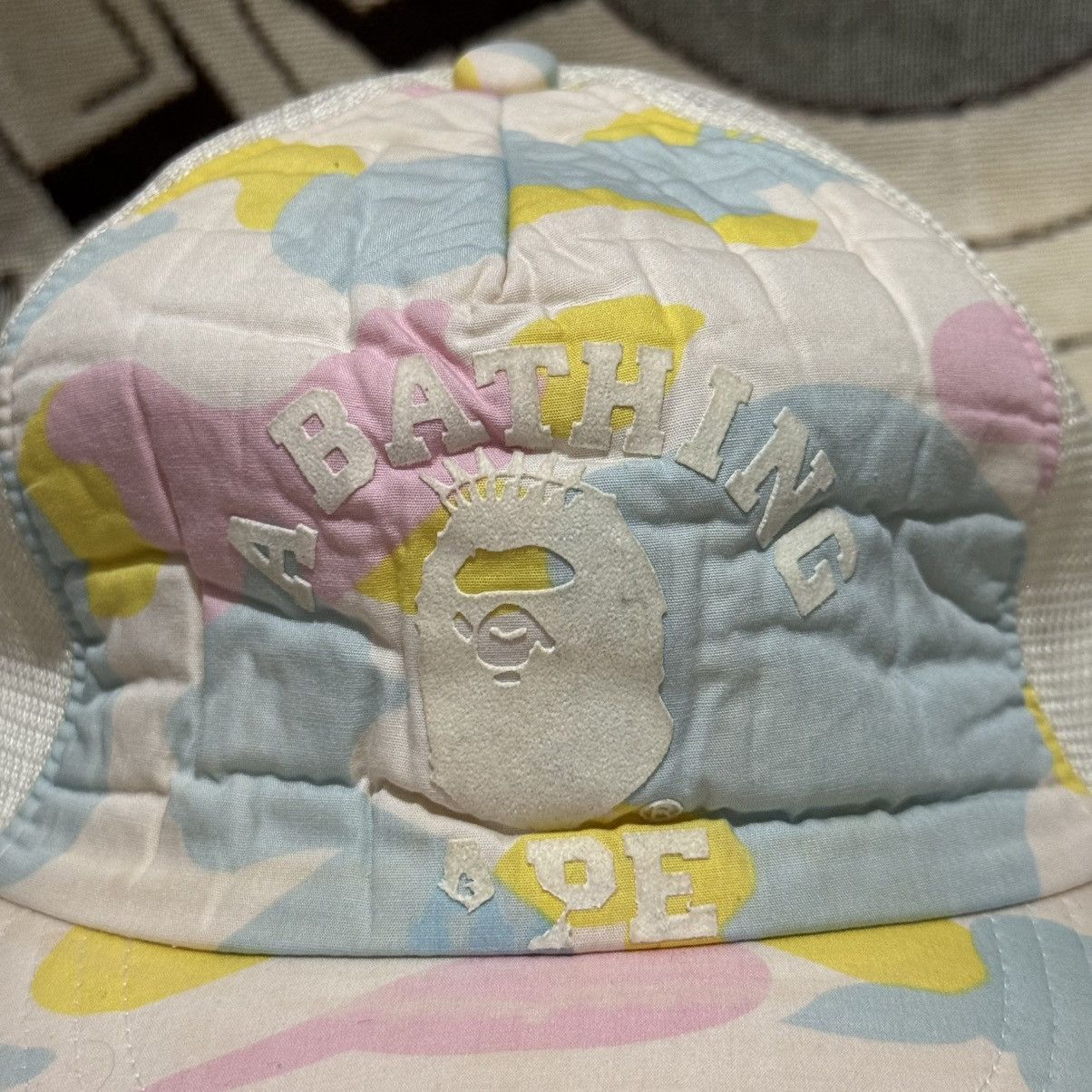 Bape Bathing Ape Bape Cotton Candy Camo Mesh Trucker Hat Snapback Size ONE SIZE - 2 Thumbnail