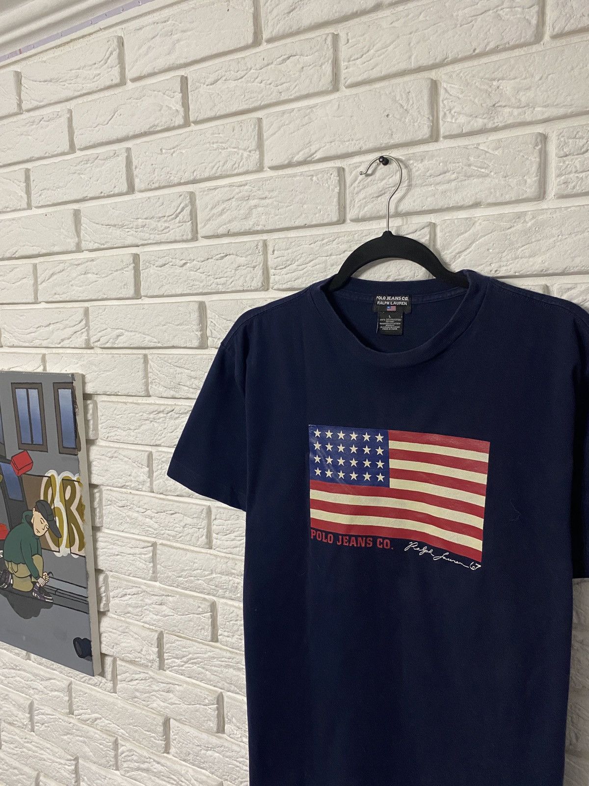 Lauren Ralph Lauren × Vintage Polo Jeans CO. Ralph Lauren Usa Flag Tee Men's Size US L / EU 52-54 / 3 - 2 Thumbnail