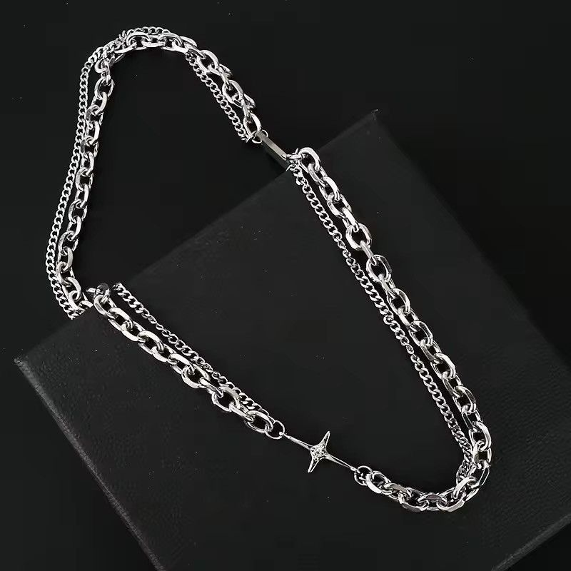 Jewelry Double Chain Cross Necklace Size ONE SIZE - 3 Thumbnail
