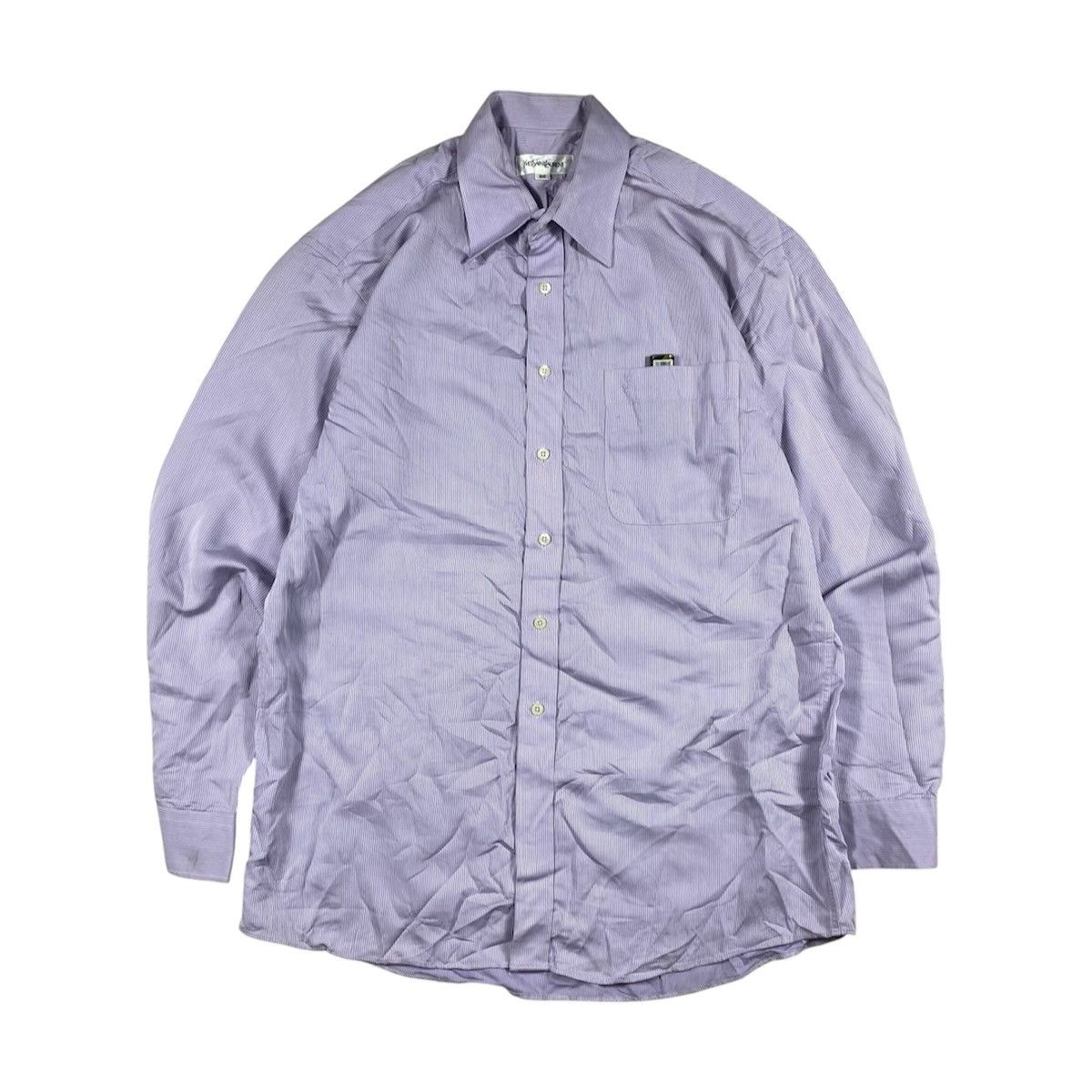 Yves Saint Laurent Yves Saint Laurent Shirt Button Ups Purple Size US L / EU 52-54 / 3 - 2 Thumbnail