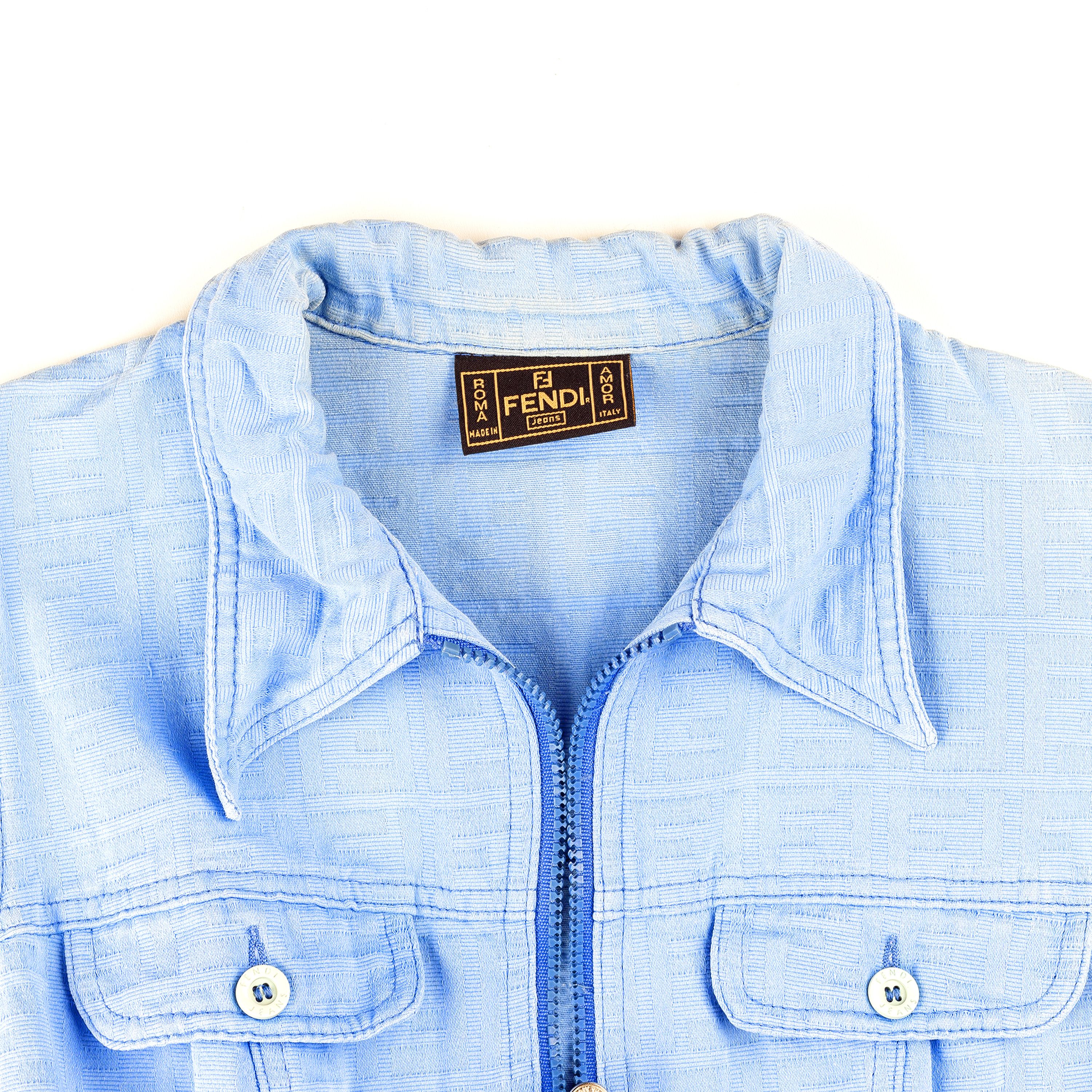 Fendi Fendi Zucca Vintage Baby Blue Monogram Dress (S) Size S / US 4 / IT 40 - 3 Thumbnail