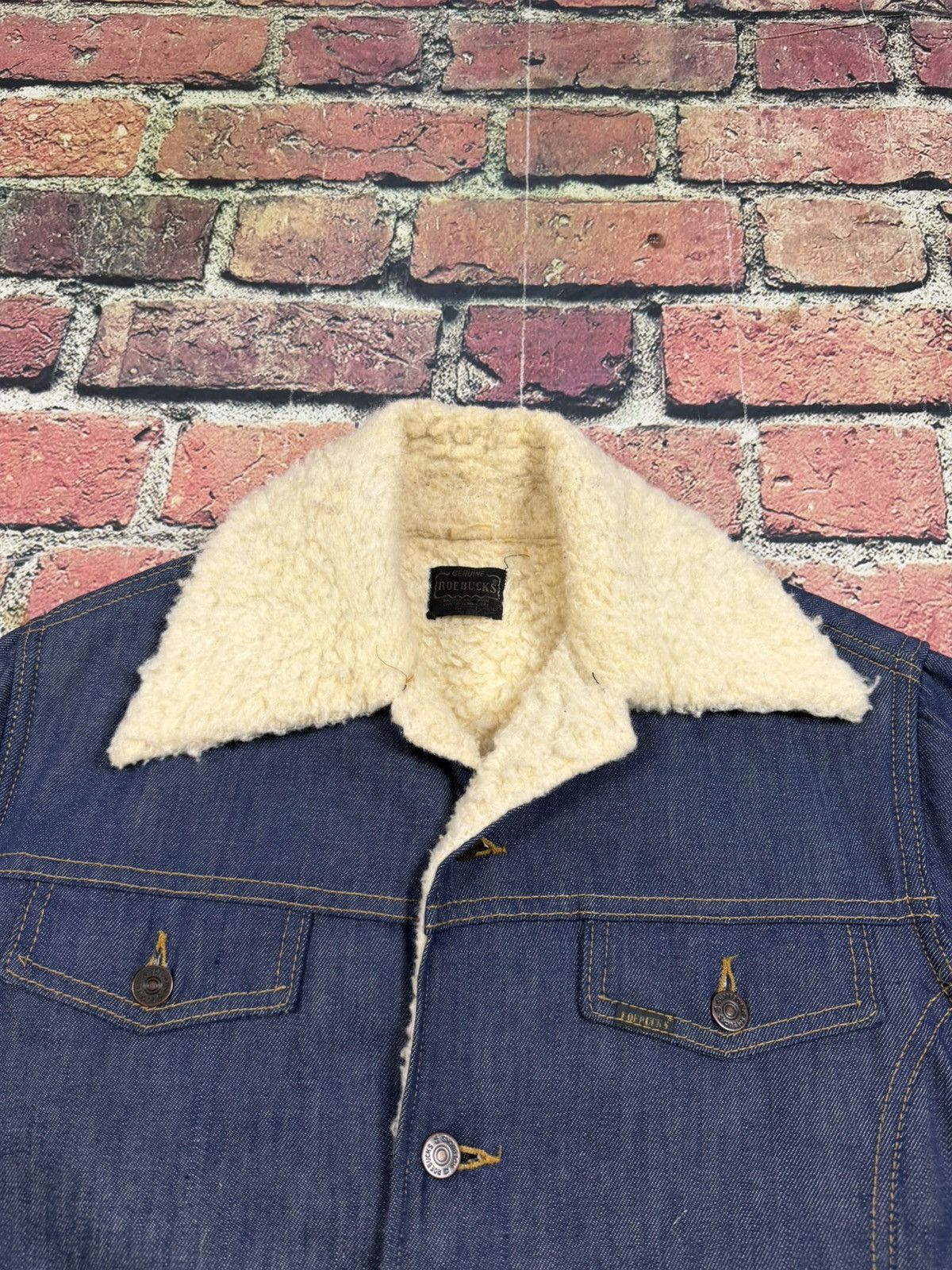 Sears Vintage Roebucks Sears Denim Trucker Jacket Sherpa Lined Size US M / EU 48-50 / 2 - 7 Thumbnail