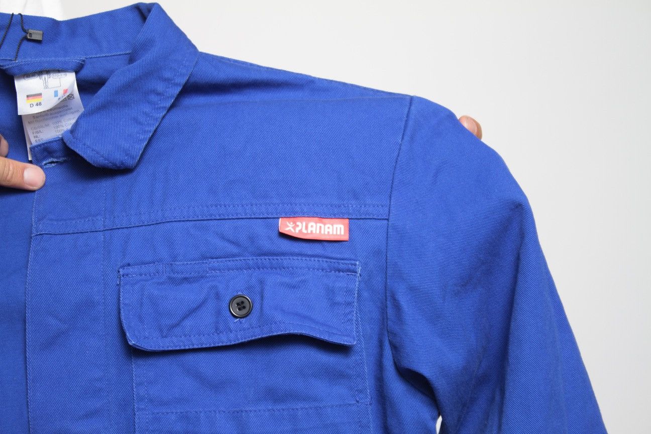 Vintage BLUE BUTTON UP GERMAN WORKWEAR JACKET BY PLANAM Size US M / EU 48-50 / 2 - 6 Thumbnail