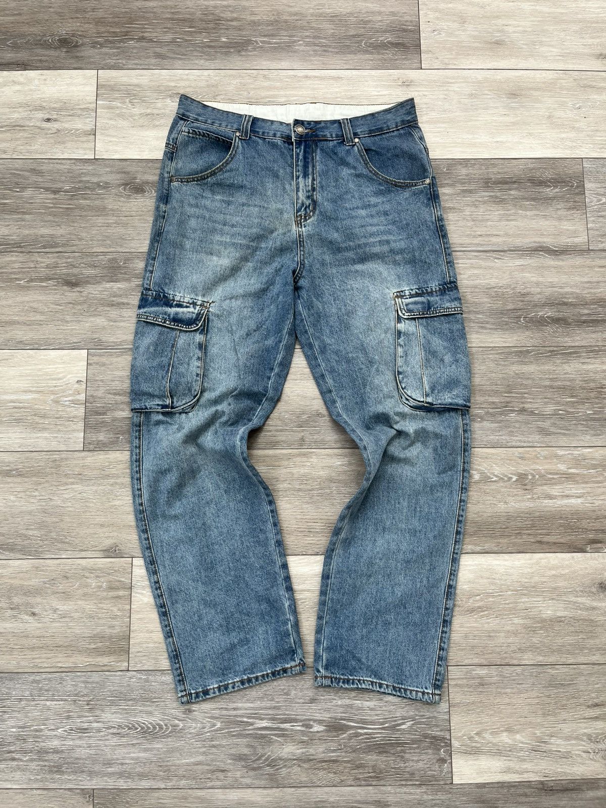 Other Vintage Denim Cargo Jeans Size US 34 / EU 50 - 1 Thumbnail