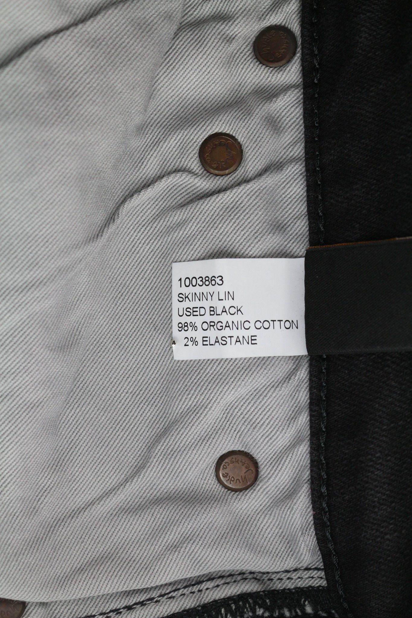 Nudie Jeans SKINNY LIN W30/L32 Used Black Organic Jeans 81914 Size US 30 / EU 46 - 8 Thumbnail
