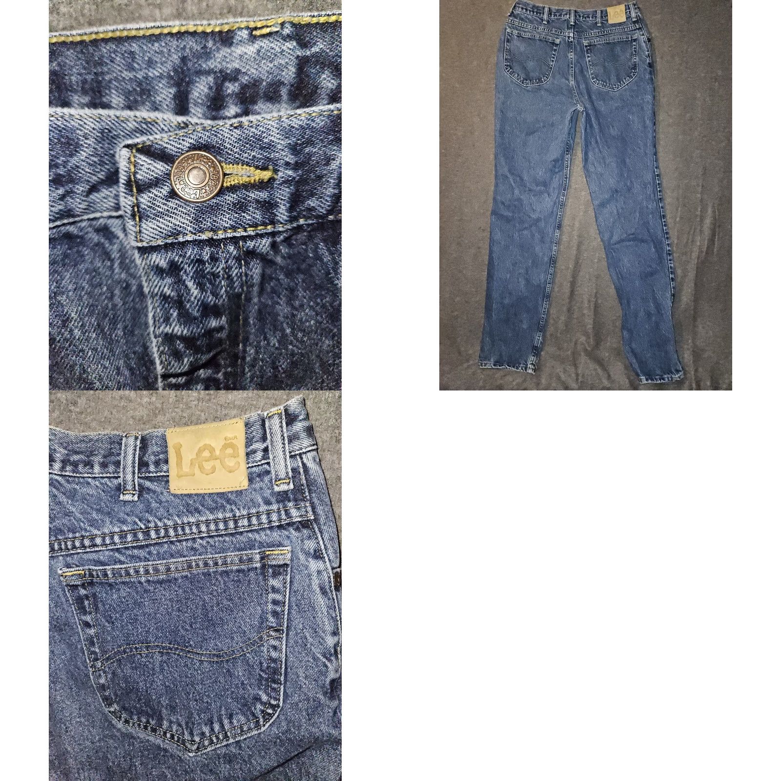 Lee VINTAGE LEE Jeans Men 36x36 Straight Blue Denim USA 80s 90s Grunge Regular Mens Size US 36 / EU 52 - 8 Thumbnail