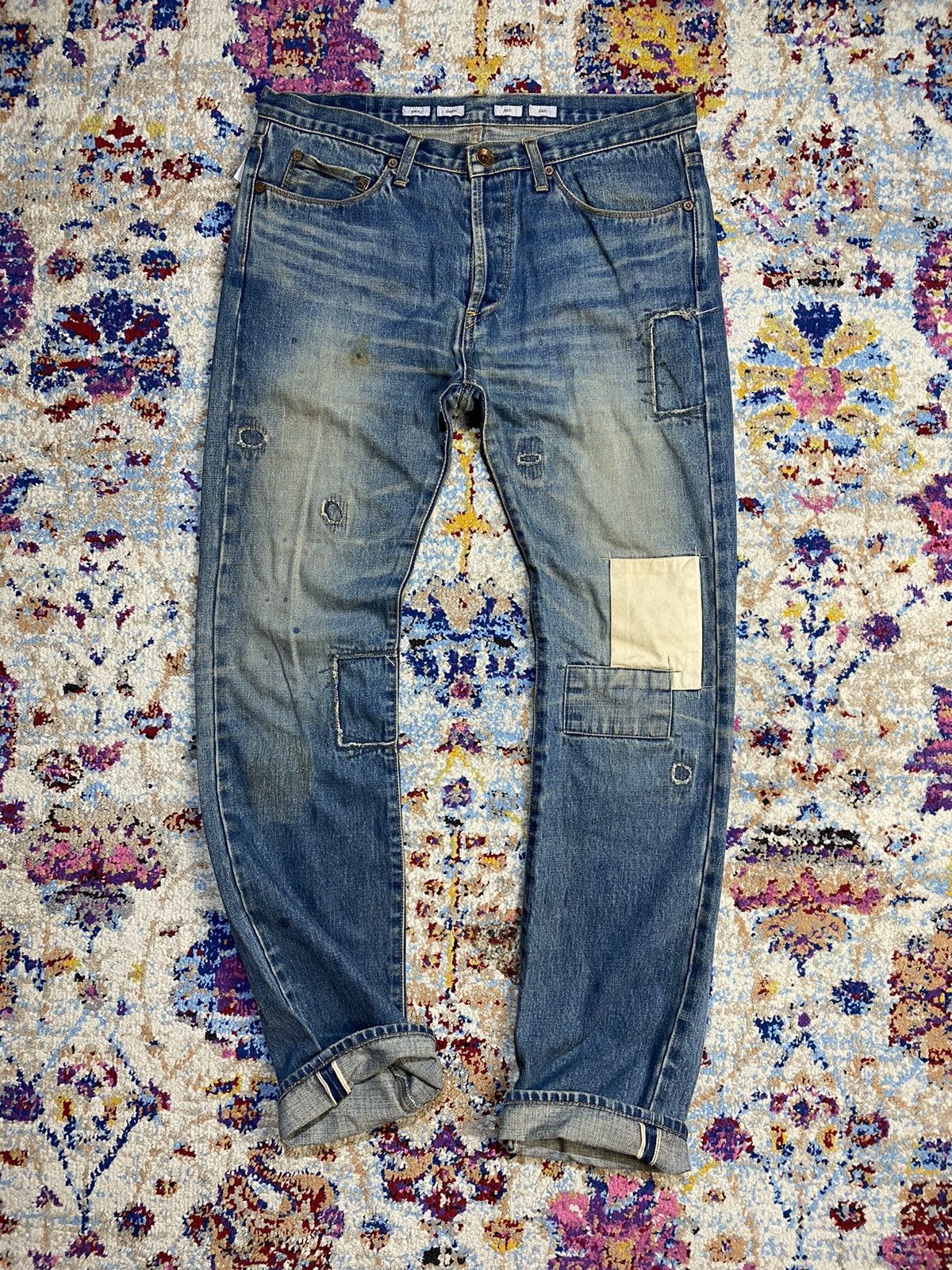 Paul Smith Selvedge Paul Smith Red Ear Japan Rework Patch Denim Jeans Size US 34 / EU 50 - 2 Thumbnail