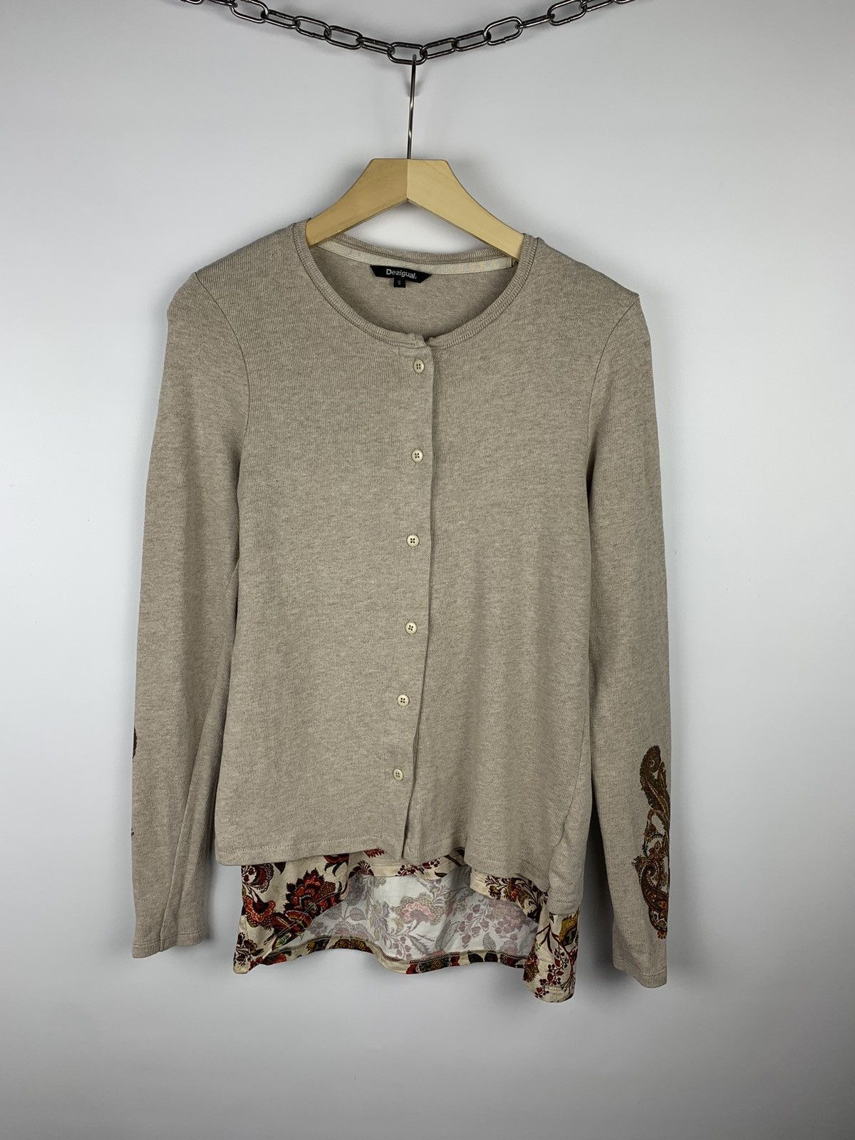 Desigual Desigual Paisley Cardigan Women’s Size S Buttons Beige Size S / US 4 / IT 40 - 1 Thumbnail