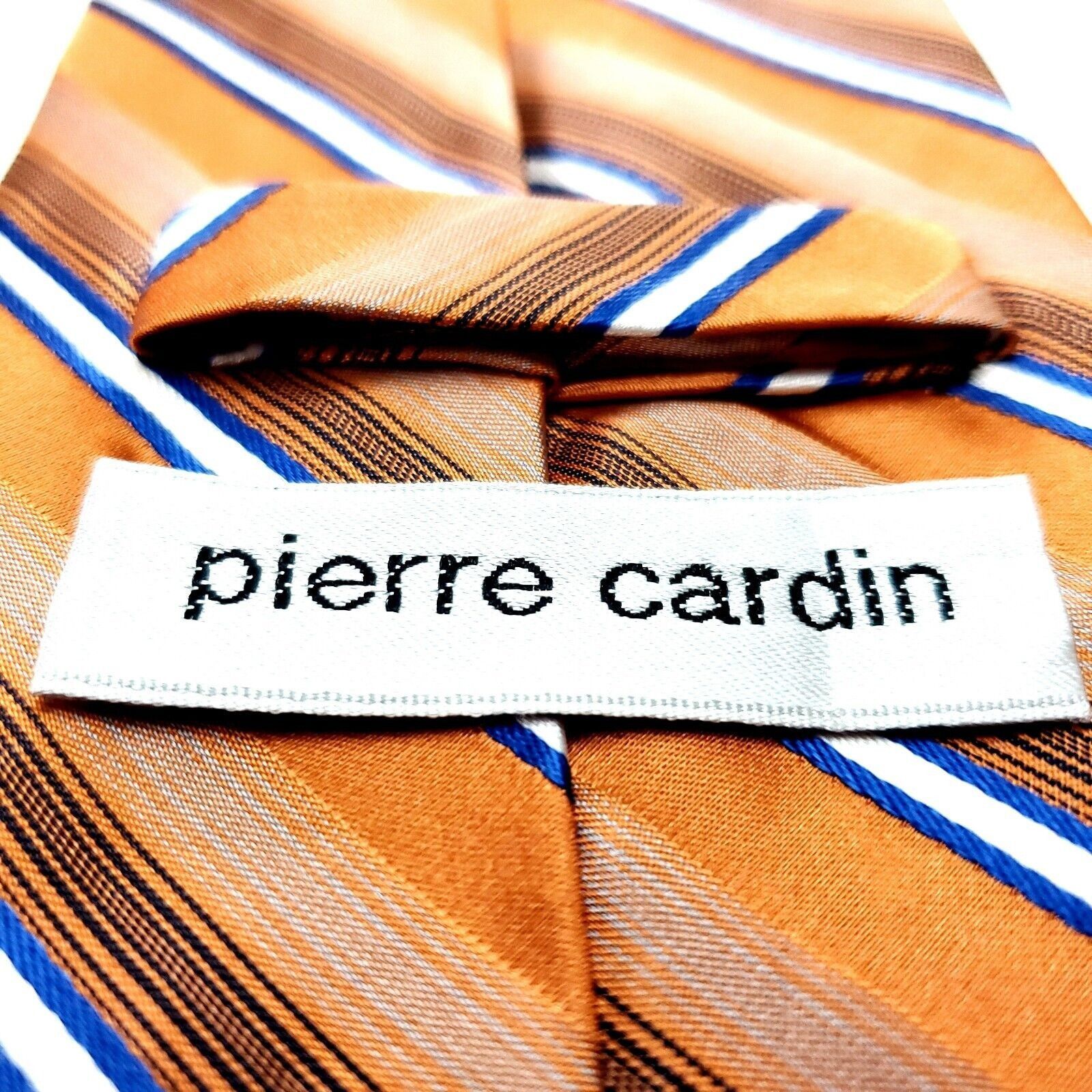 Pierre Cardin Pierre Cardin Silk Tie Woven Orange Striped Wide Size ONE SIZE - 4 Thumbnail