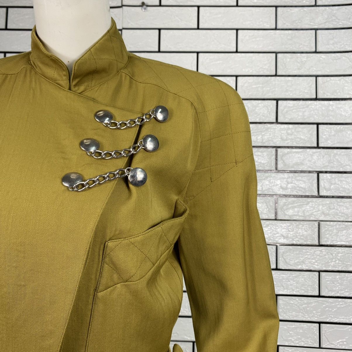 Thierry Mugler 🔥VINTAGE THIERRY MUGLER PARIS WRAP DRESS STRUCTURED CHAIN Size M / US 6-8 / IT 42-44 - 9 Thumbnail