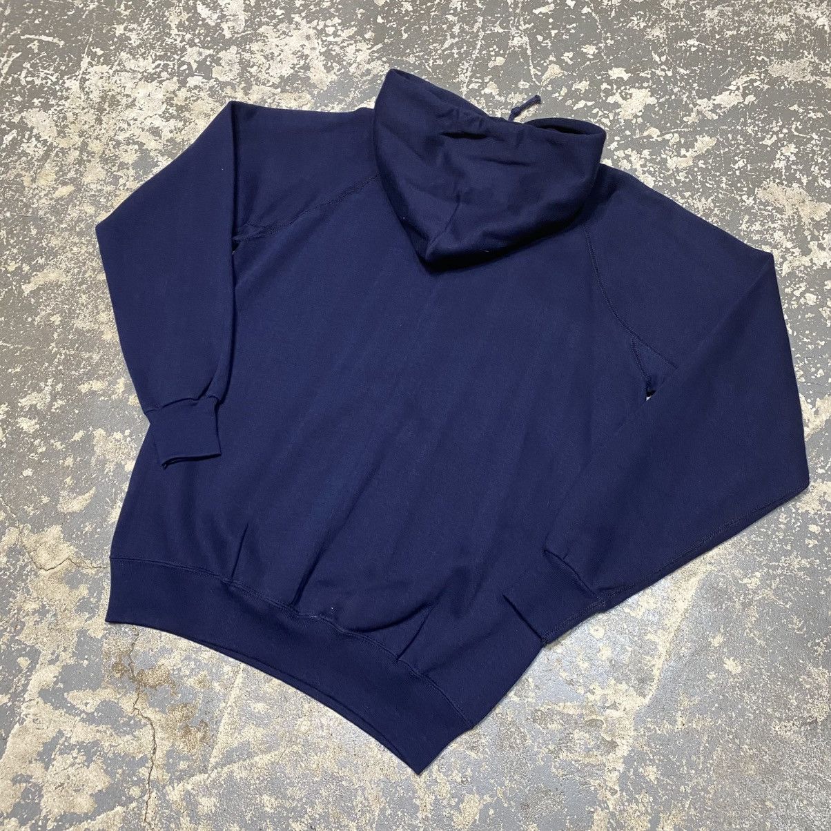 Japanese Brand × Original Montgomery × Vintage Vintage Montgomery Ward Blank Navy Gusset Hoodie Sweat 70s Size US L / EU 52-54 / 3 - 10 Thumbnail