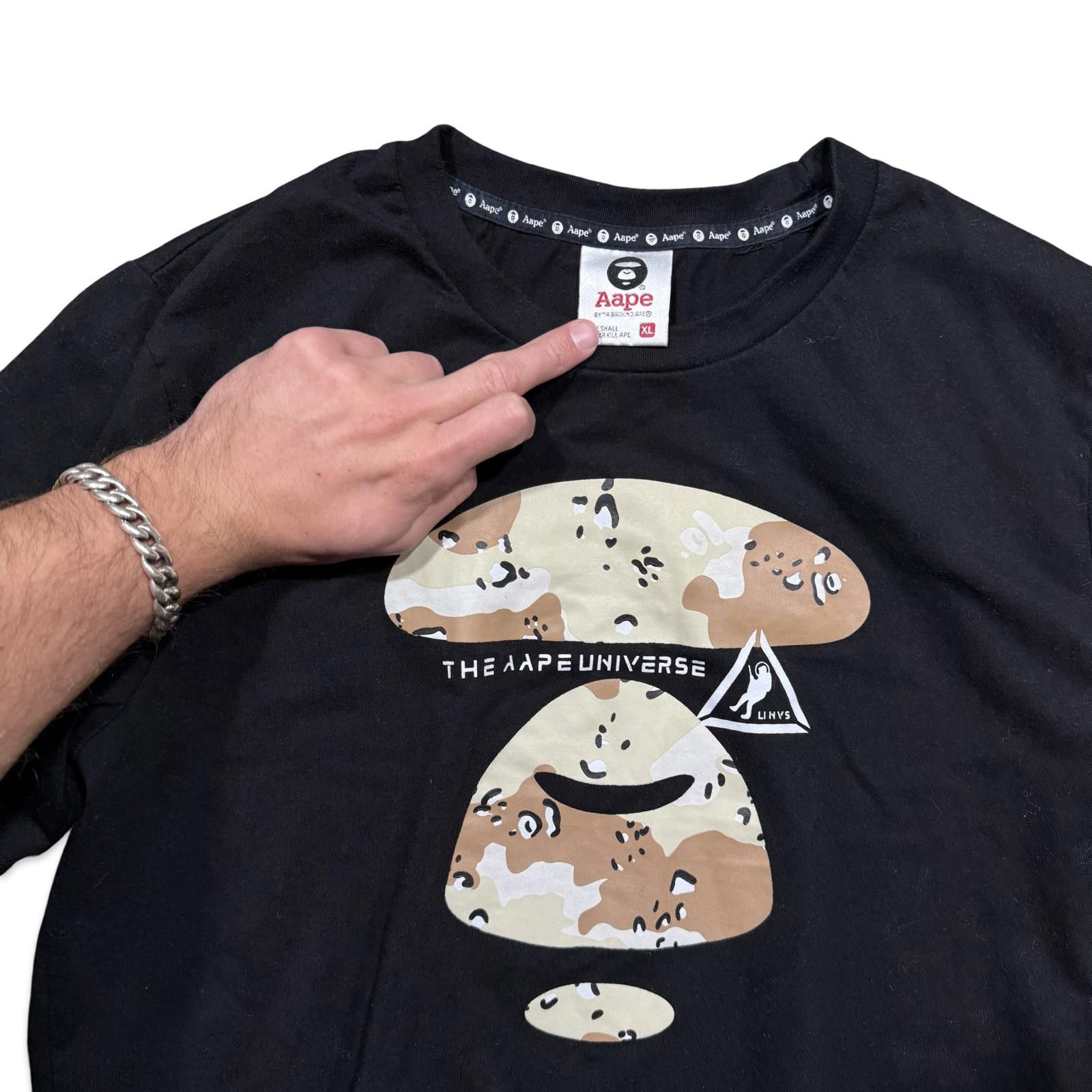 Aape Aape Universe Black Graphic Desert Camo Streetwear Tee Size US XL / EU 56 / 4 - 3 Thumbnail