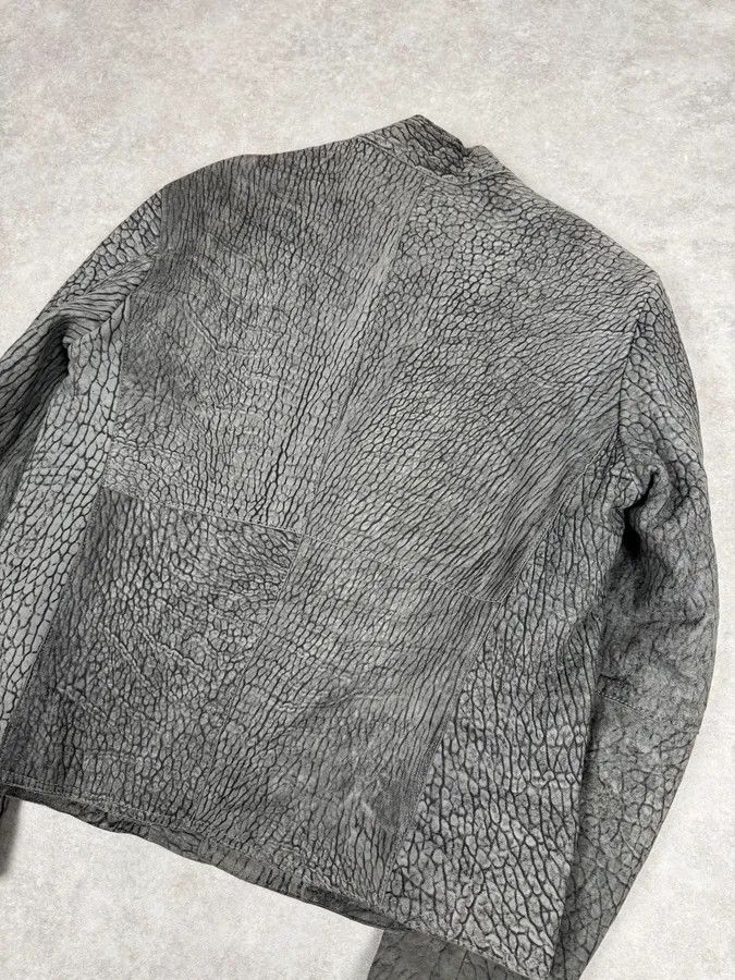 Emporio Armani AW2003 Emporio Armani Grey Cracked Effect Leather Jacket Size US M / EU 48-50 / 2 - 4 Thumbnail