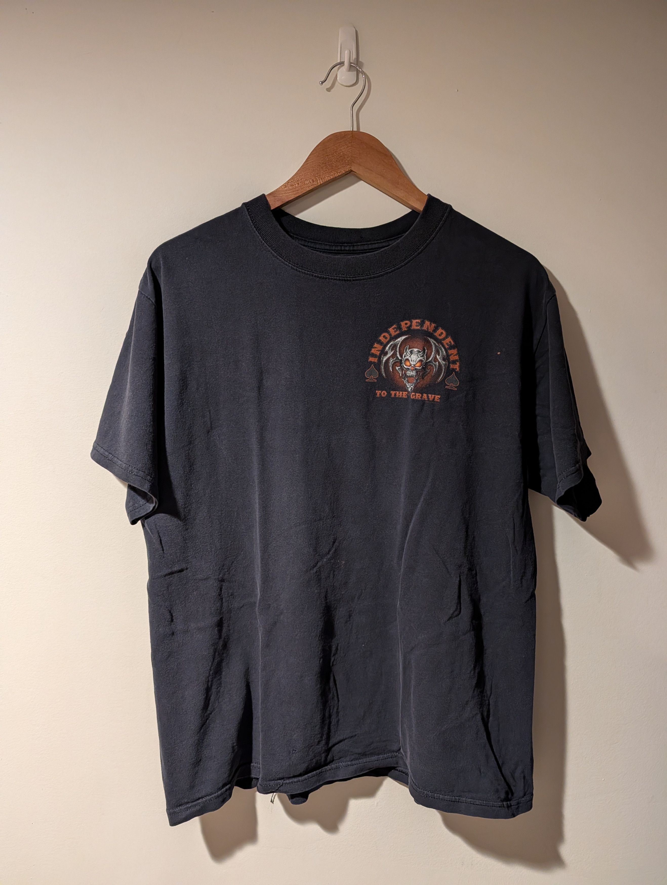 Harley Davidson Vintage Y2K Independent to the Grave Motorcycle Devil -Shirt Size US L / EU 52-54 / 3 - 4 Thumbnail